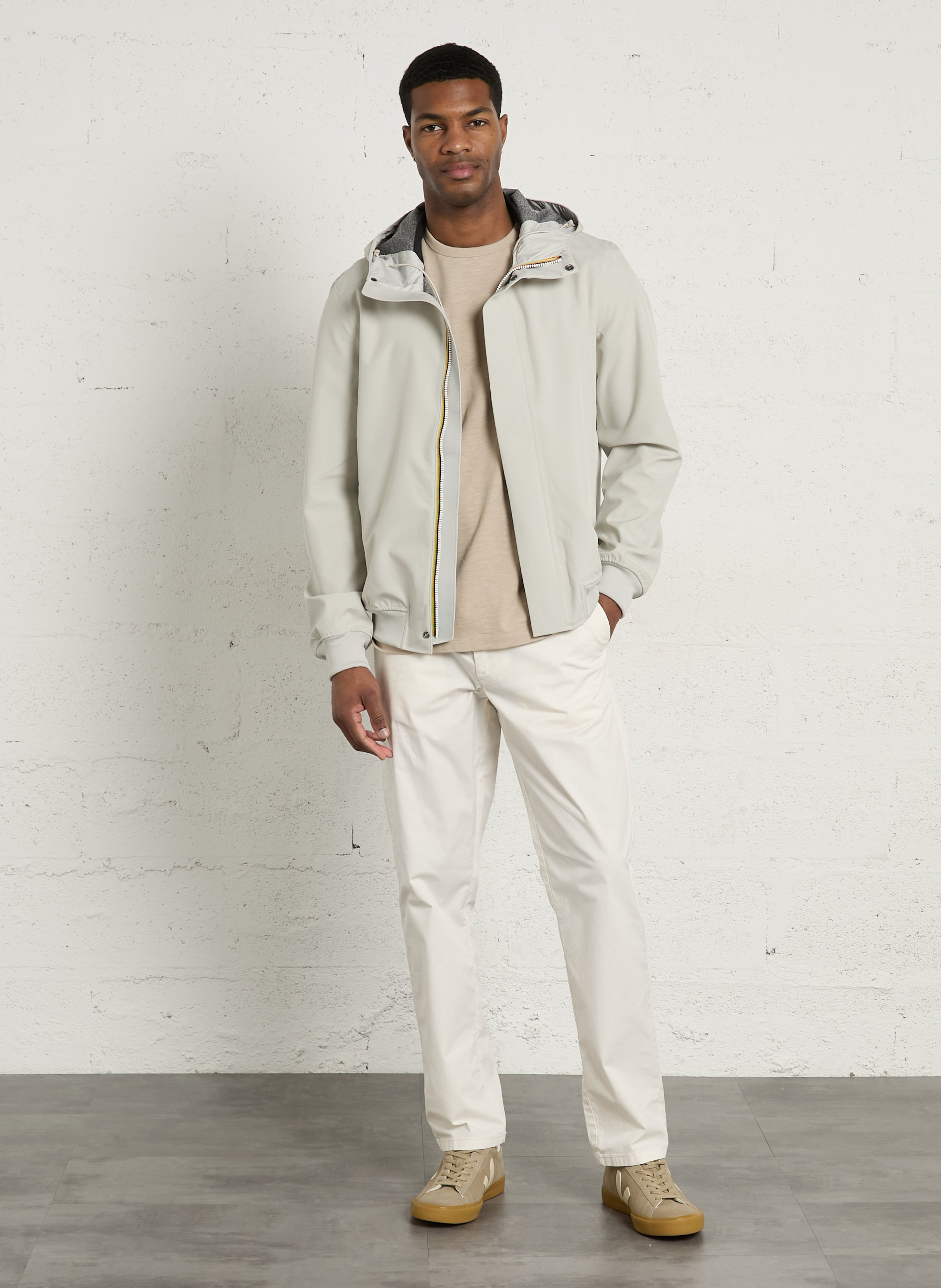 High-neck raincoat K-WAY Beige