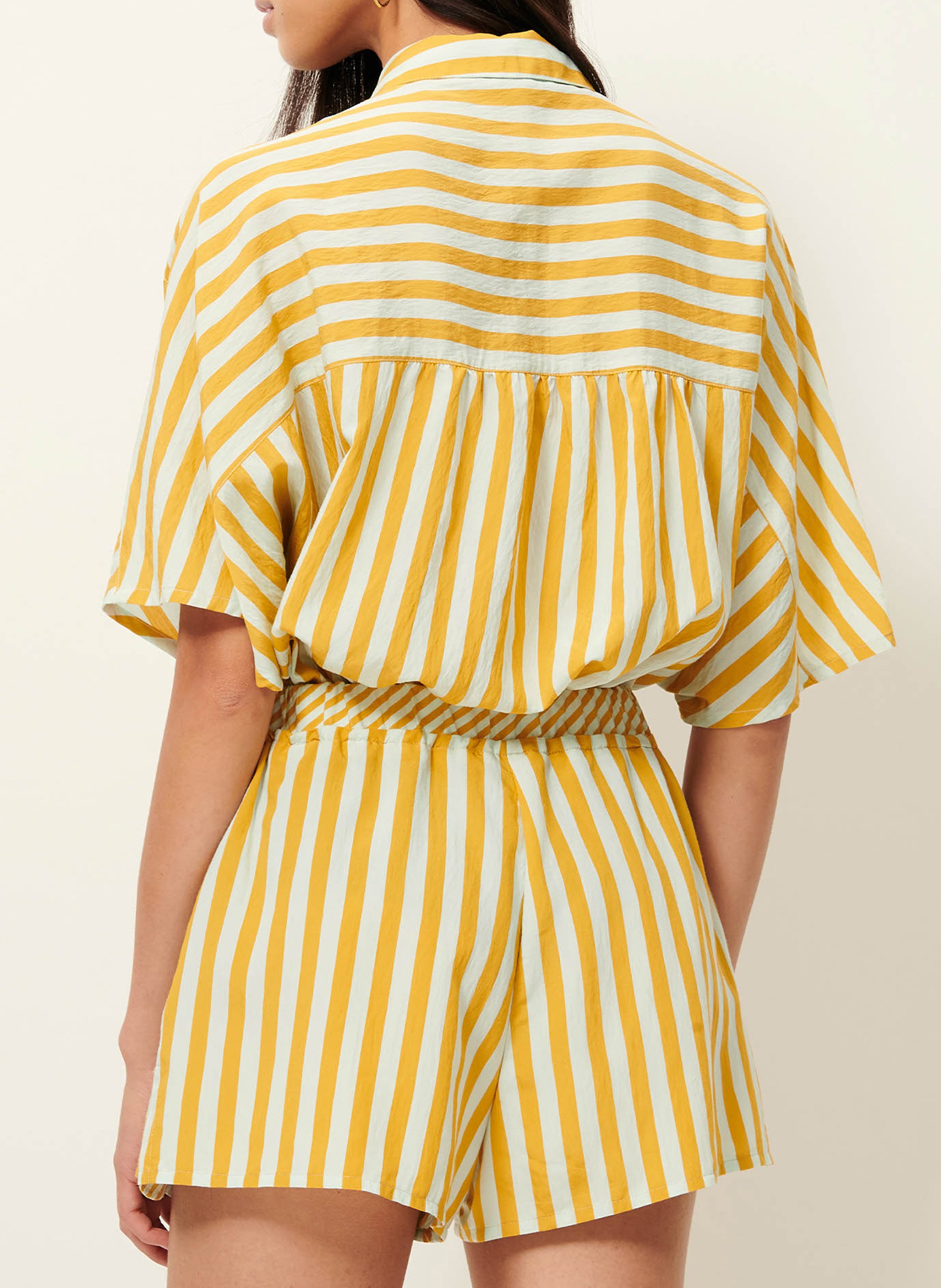 Wijde gestreepte pantalon SESSUN Geel