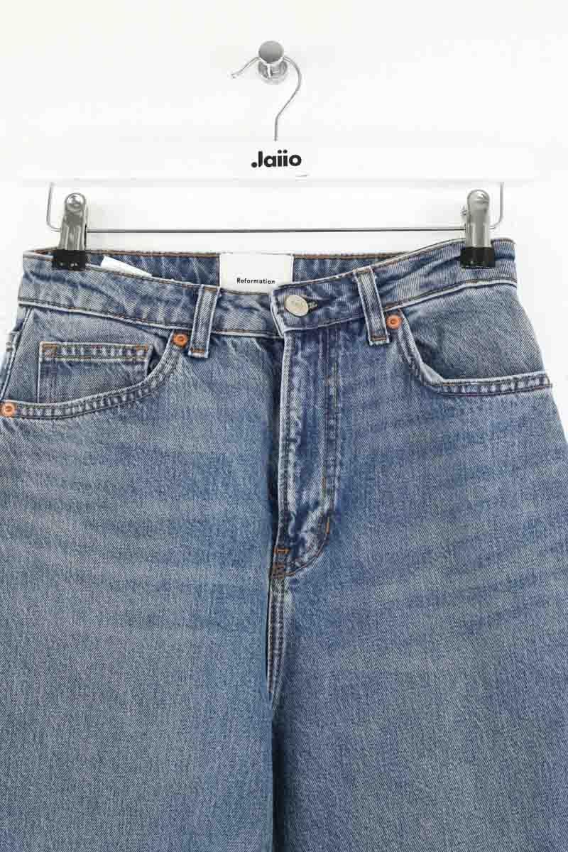 - Straight-leg jeans
- 5 pockets
- Straight cut
- Faded effect REFORMATION - Seconde Main Blue