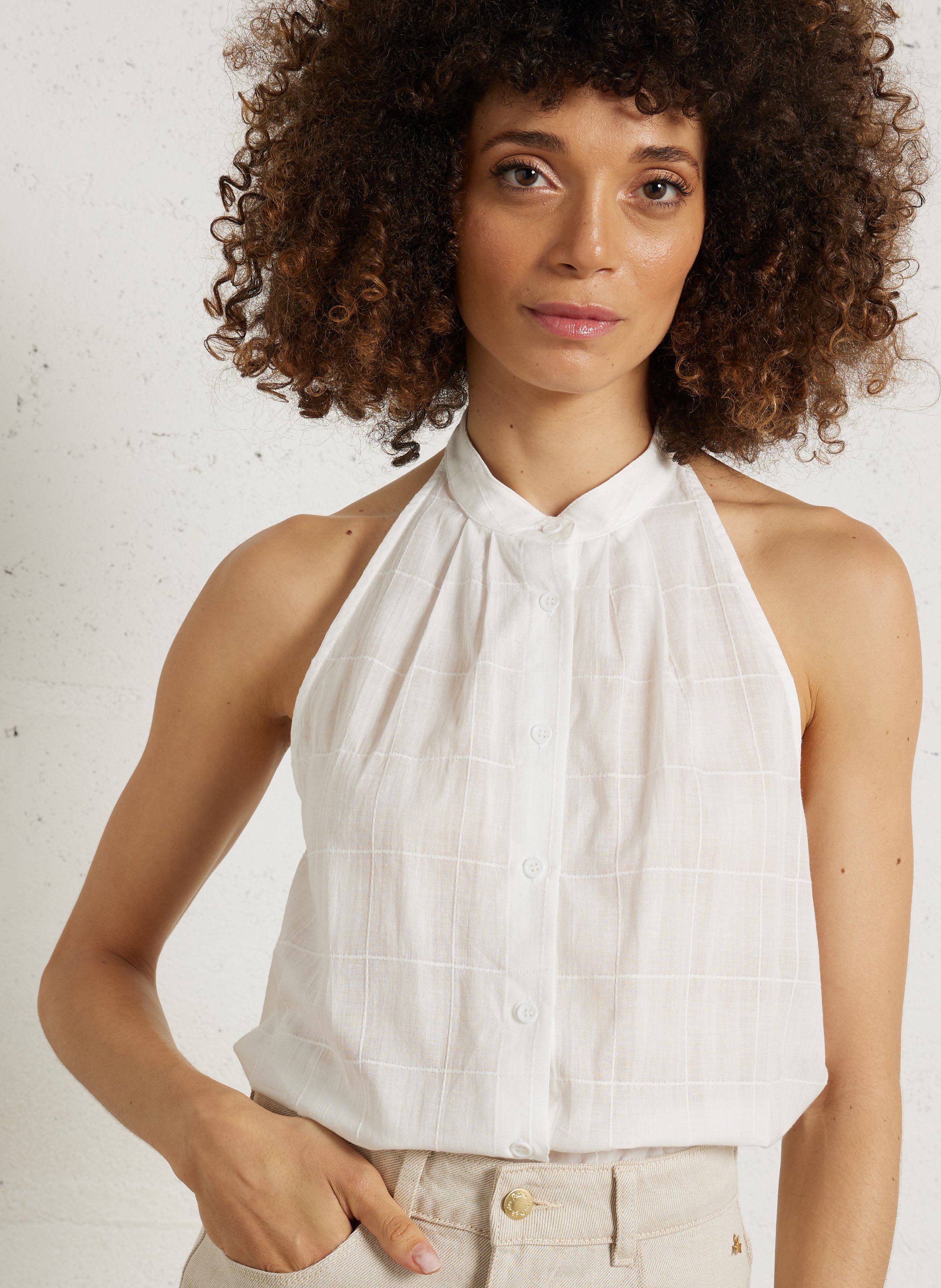 Top col rond en coton  SEE U SOON