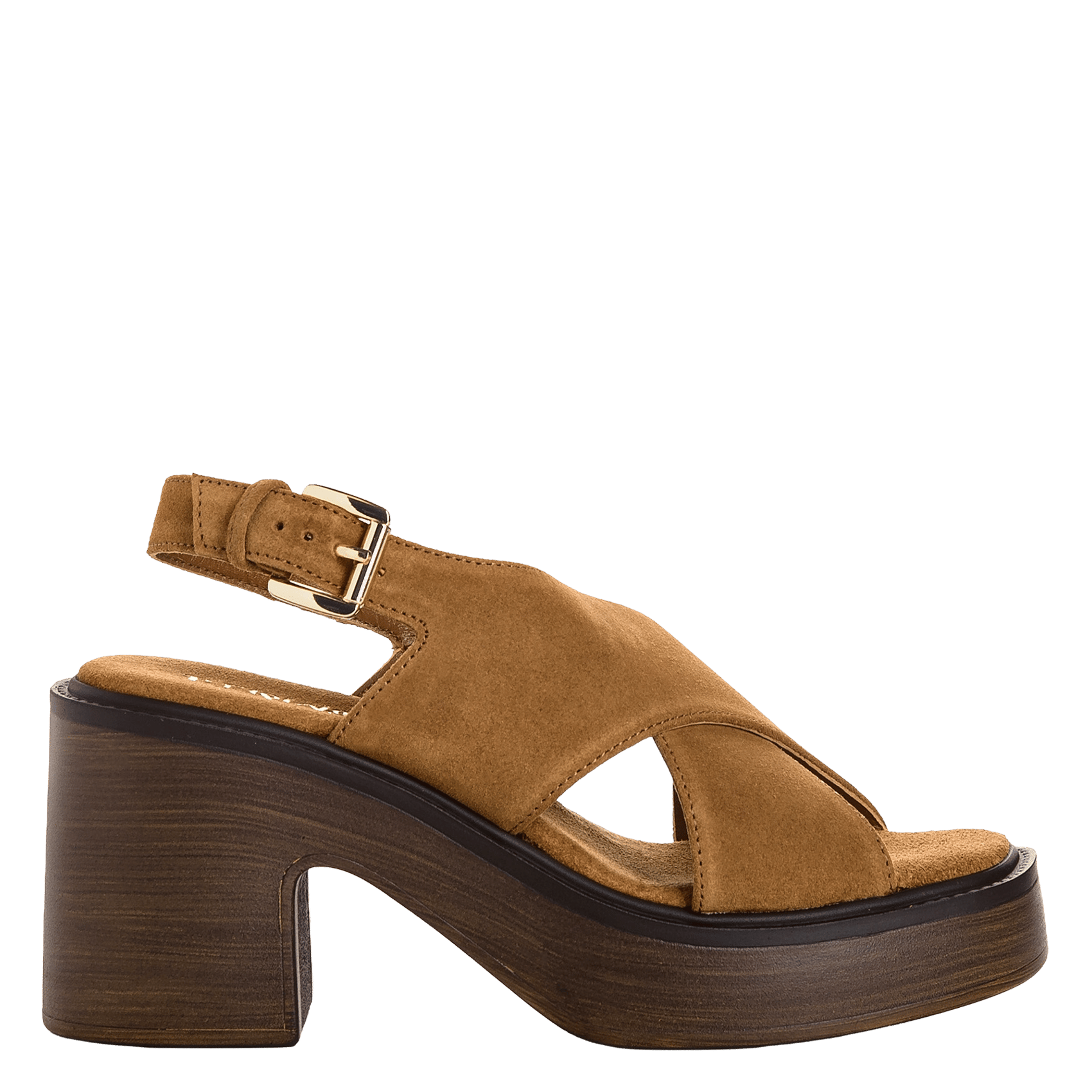 Heeled suede sandals REQINS Brown