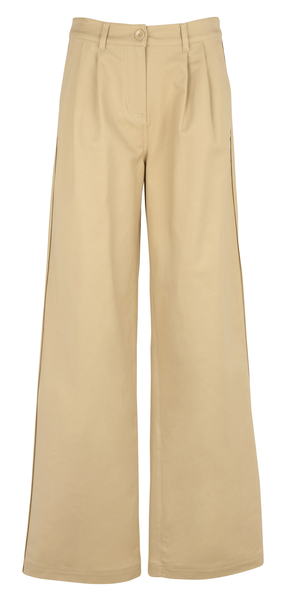 Weite Hose aus Baumwoll-Mix mit hohem Bund ZAPA Beige