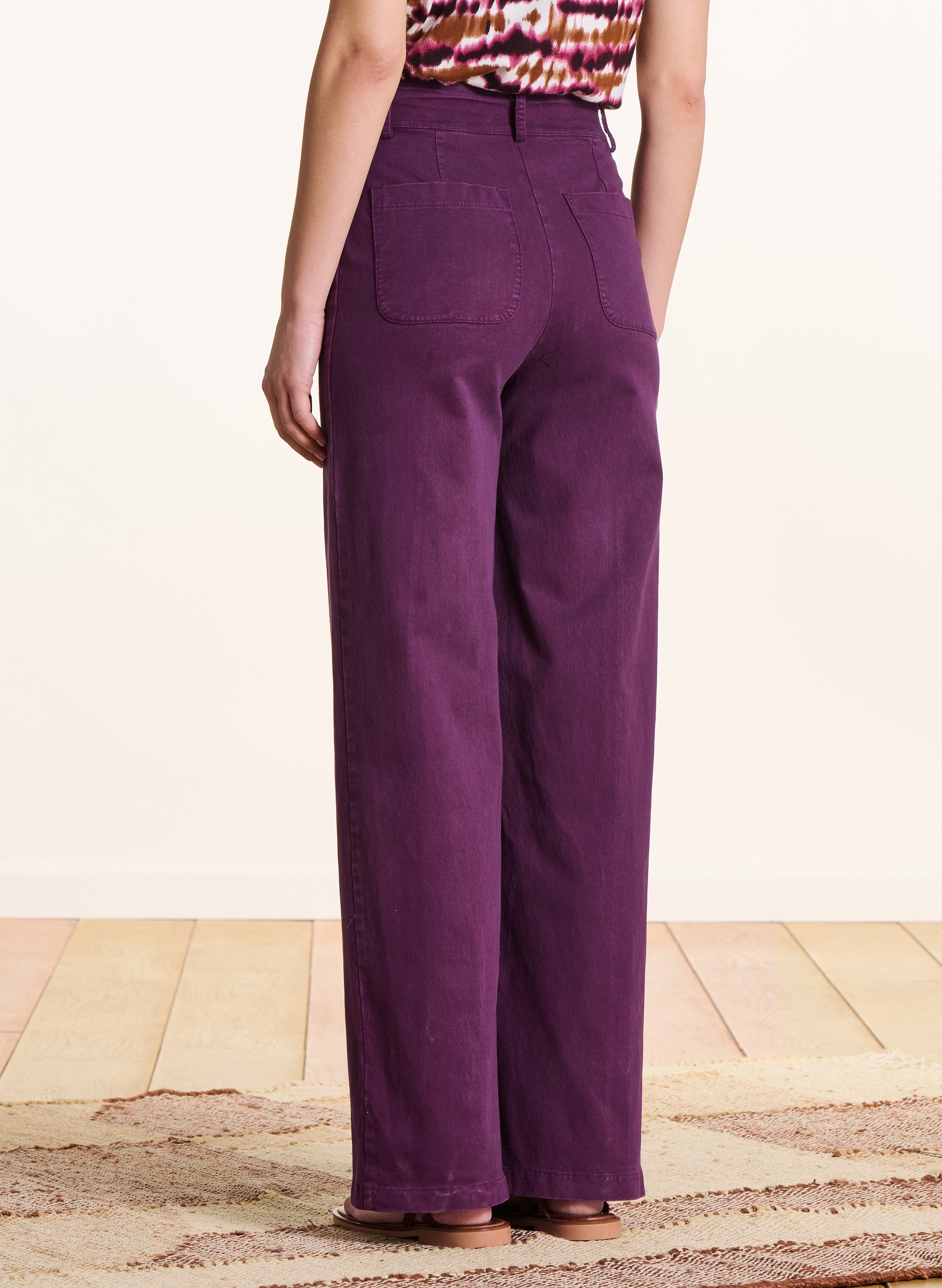 Pantalon évasé taille haute LA FEE MARABOUTEE Violet