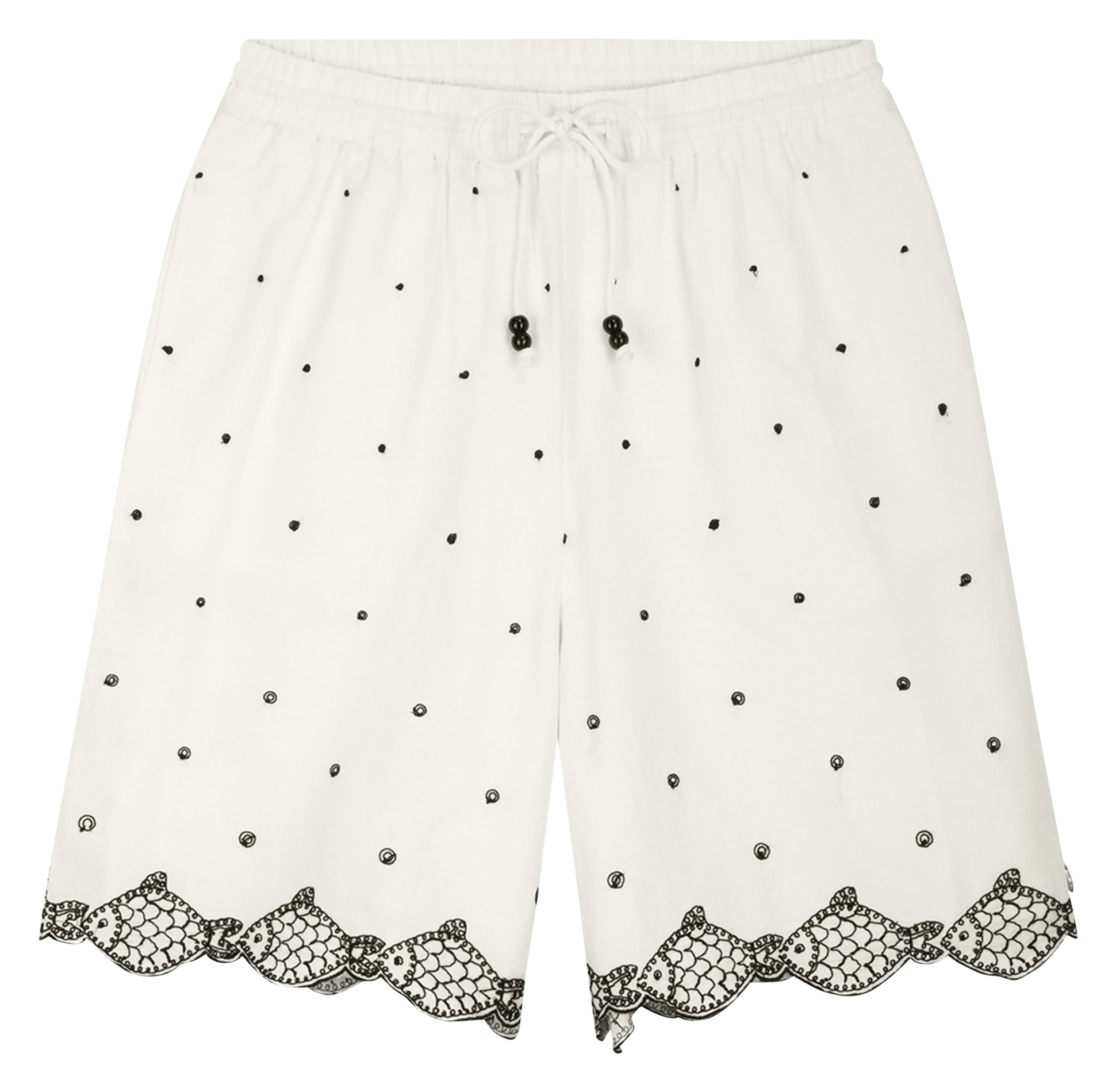 Gerader Rock aus bestickter Baumwollmischung. FABIENNE CHAPOT Weiss