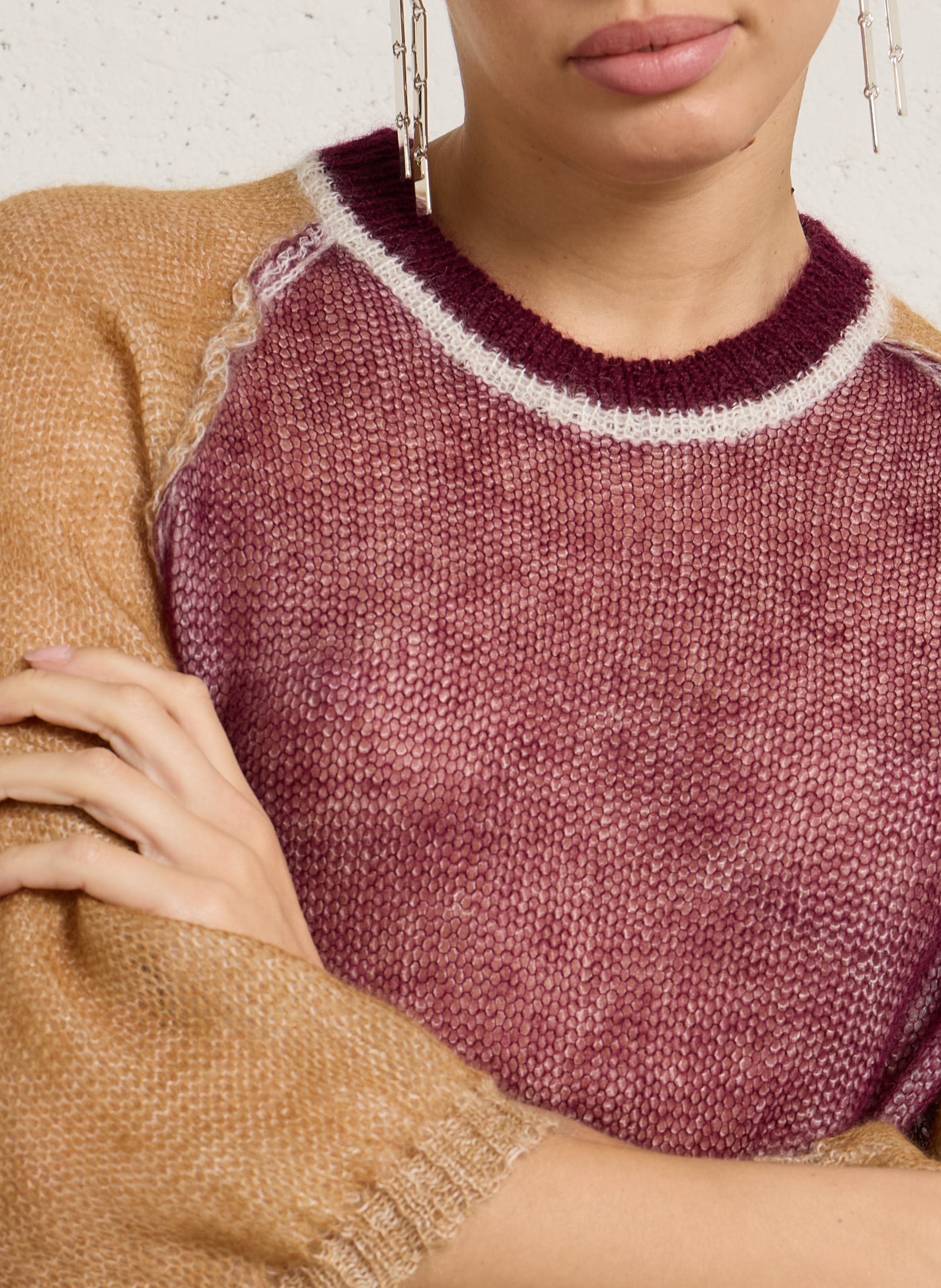 Pull col rond en mohair mélangé MOMONI Violet