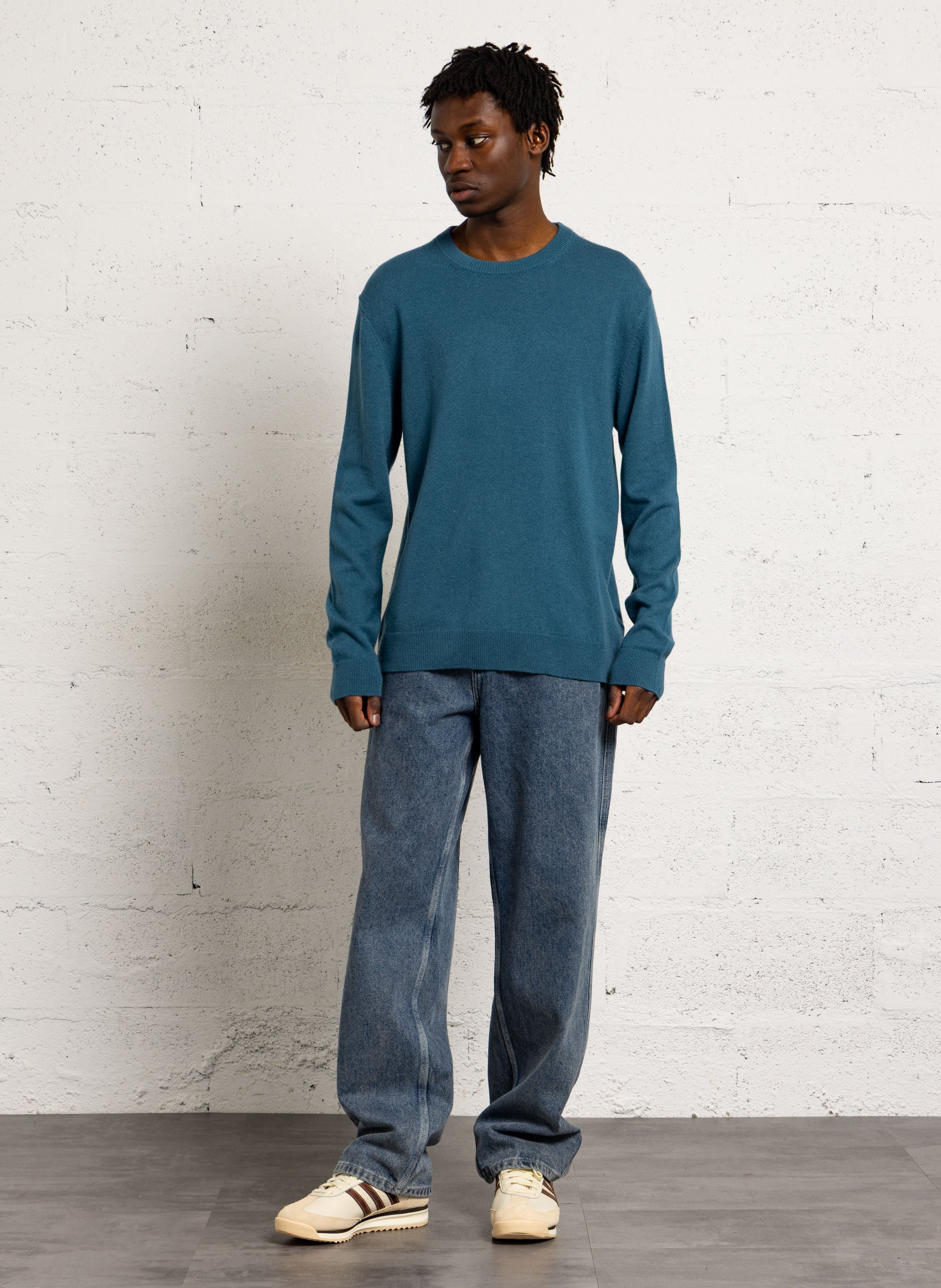 Regular-fit round-neck cashmere sweater AU PRINTEMPS PARIS Blue