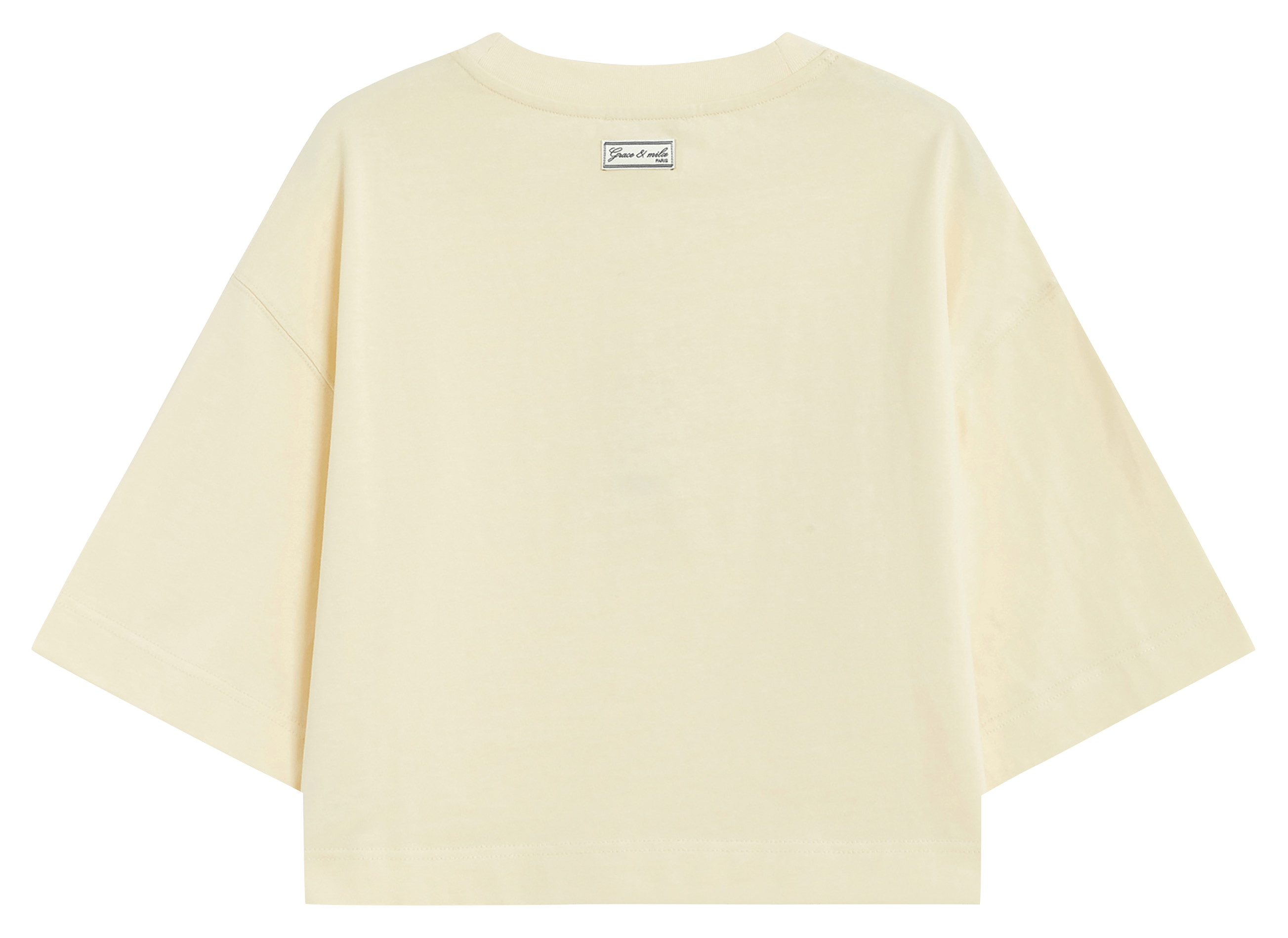 Tee-shirt col rond en coton GRACE ET MILA Jaune