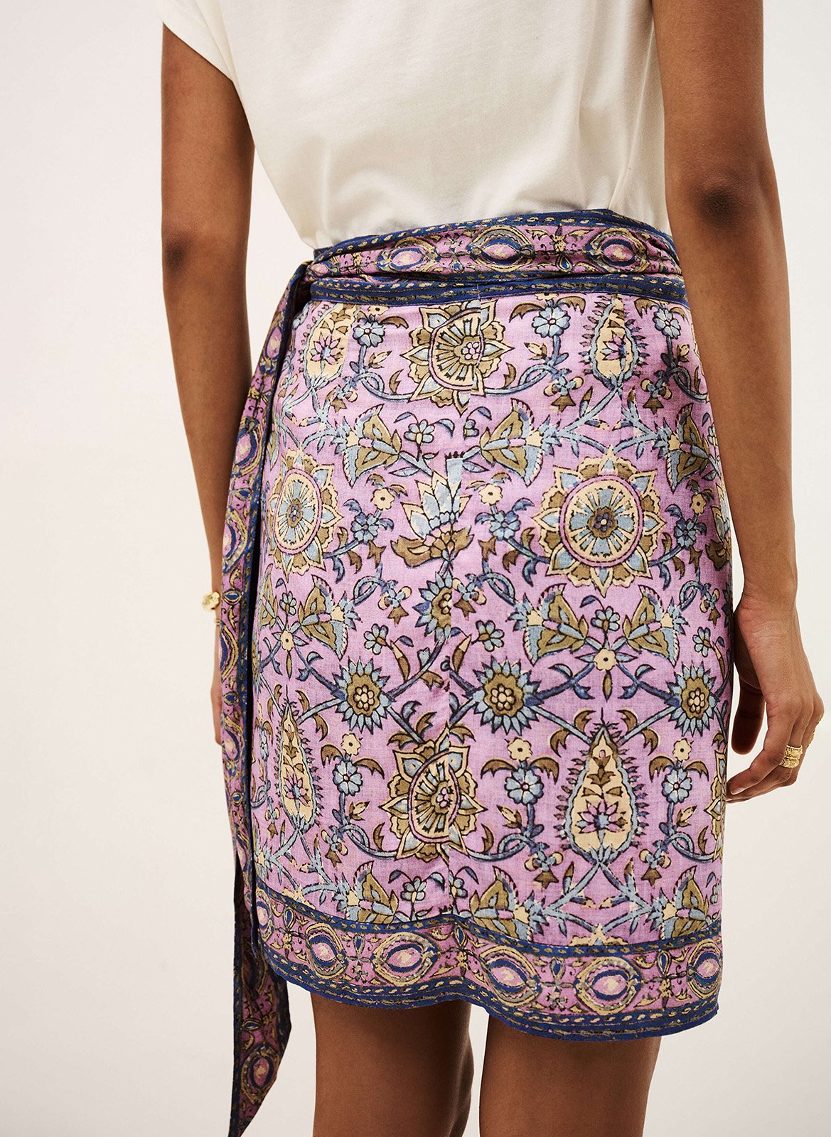 Korte wikkelrok met print BA&SH Violet