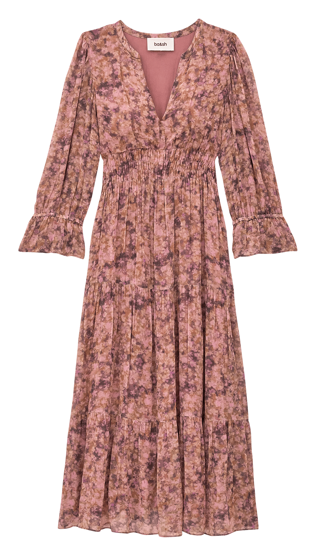 Weites Midikleid mit Print BA&SH Rosa