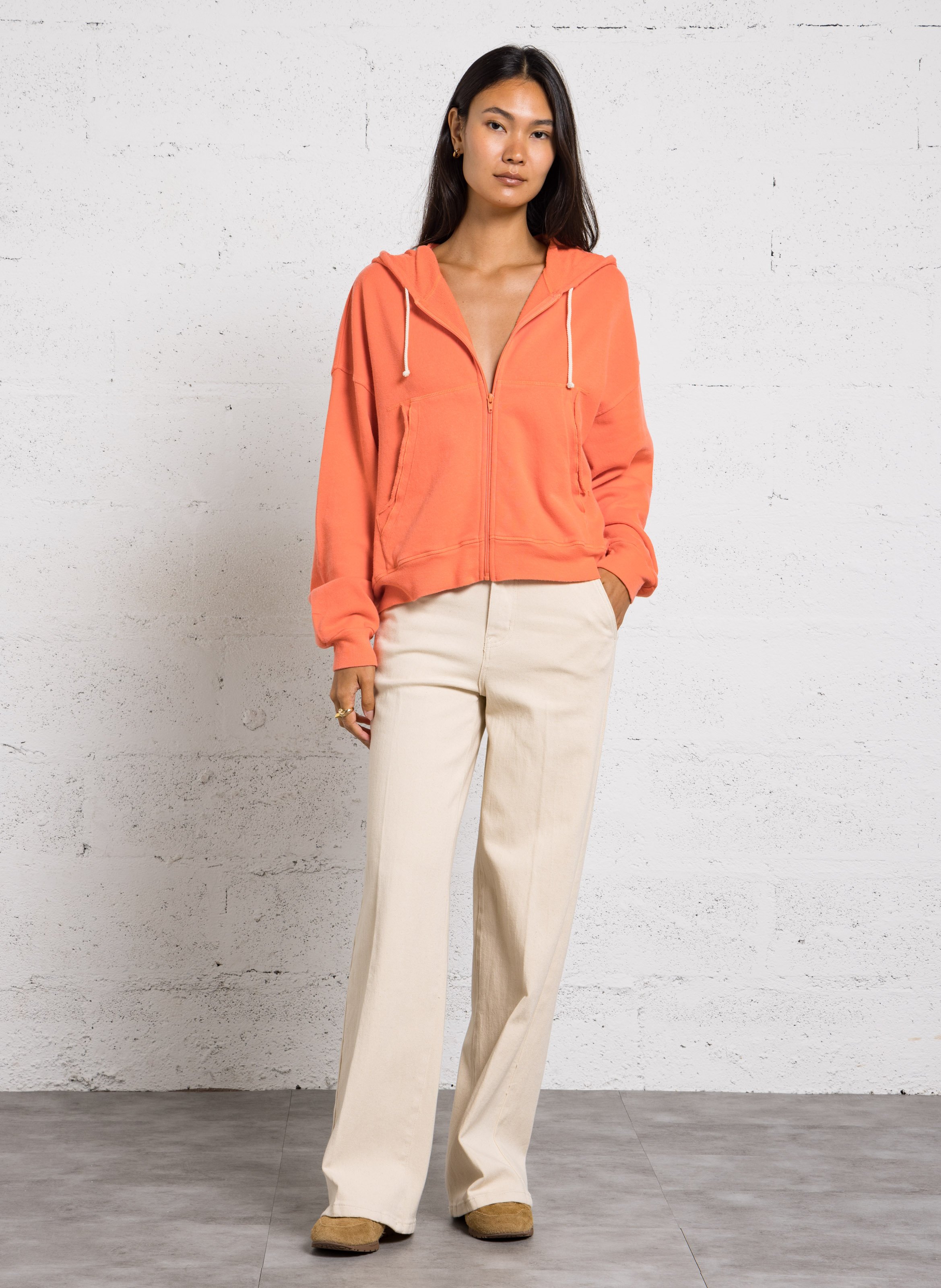 Wijd sweatshirt met capuchon  AMERICAN VINTAGE Oranje