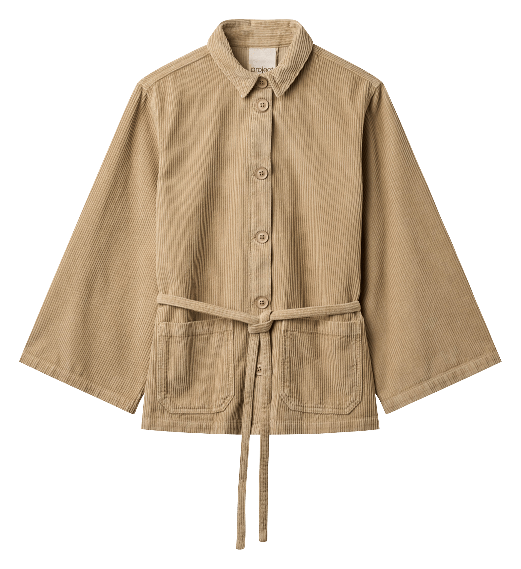 Gürtelkord-Blazer aus Baumwoll-Ribcord PROJECT-AJ117 Khaki