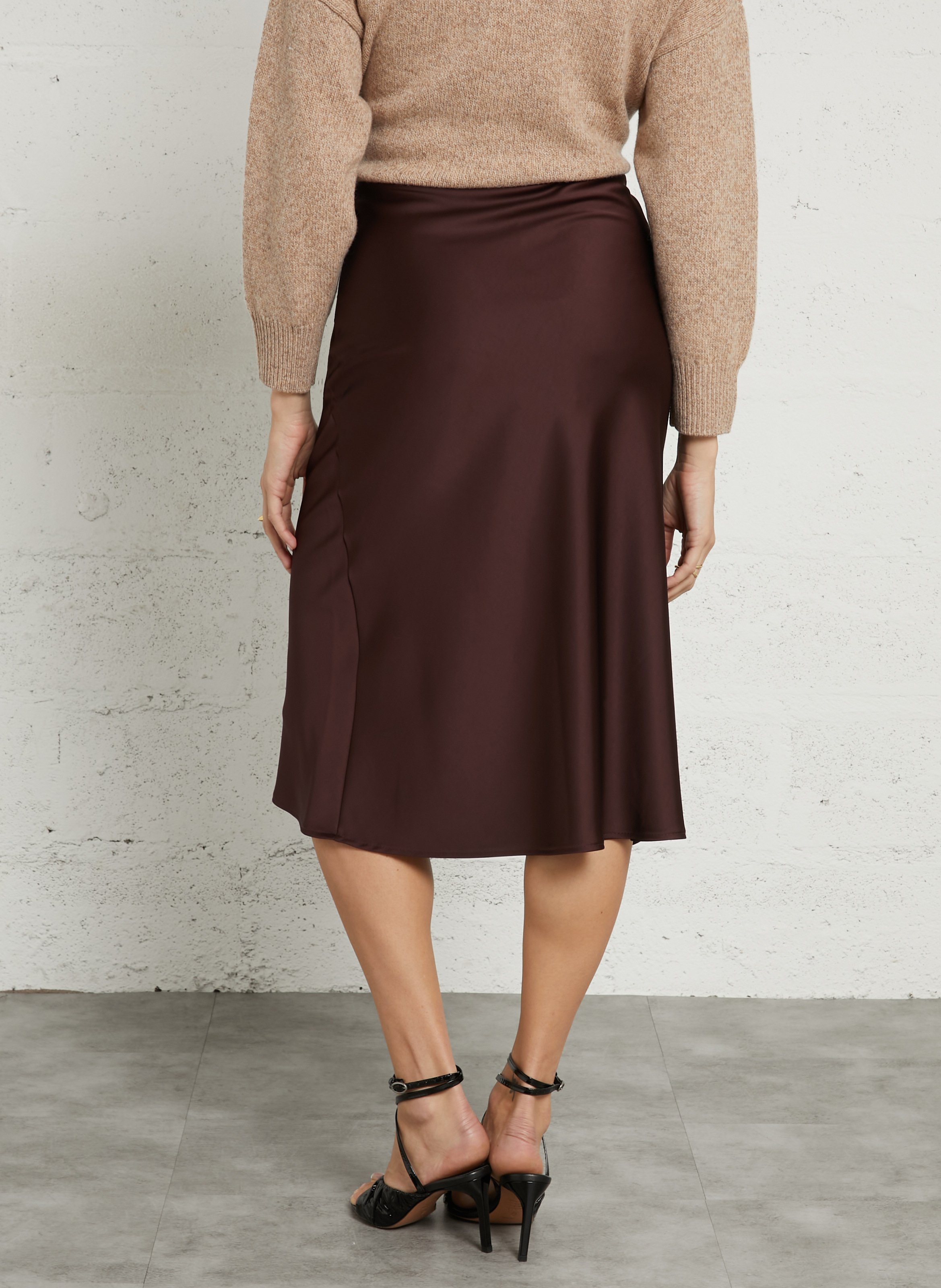 Jupe midi fluide IMPERIAL Black
