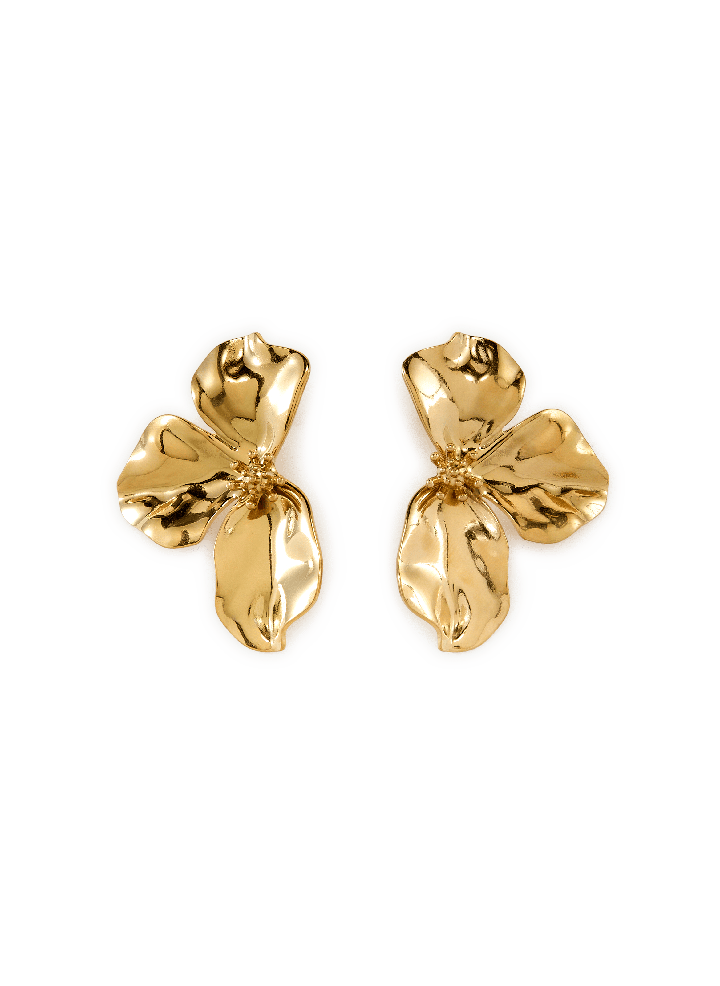 Flower steel earrings AU PRINTEMPS PARIS Golden