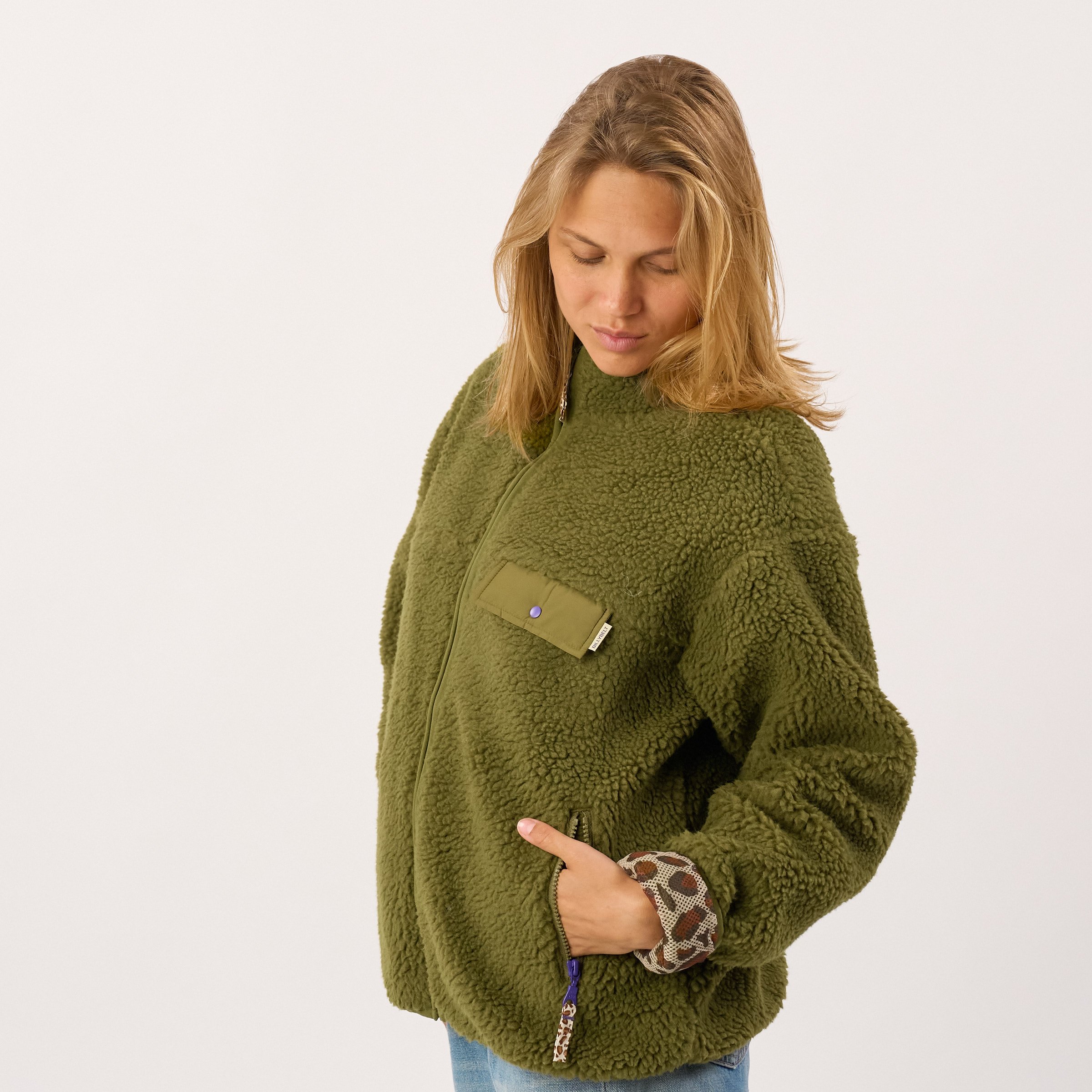 Sherpa zip-up jacket BILLYBELT Green