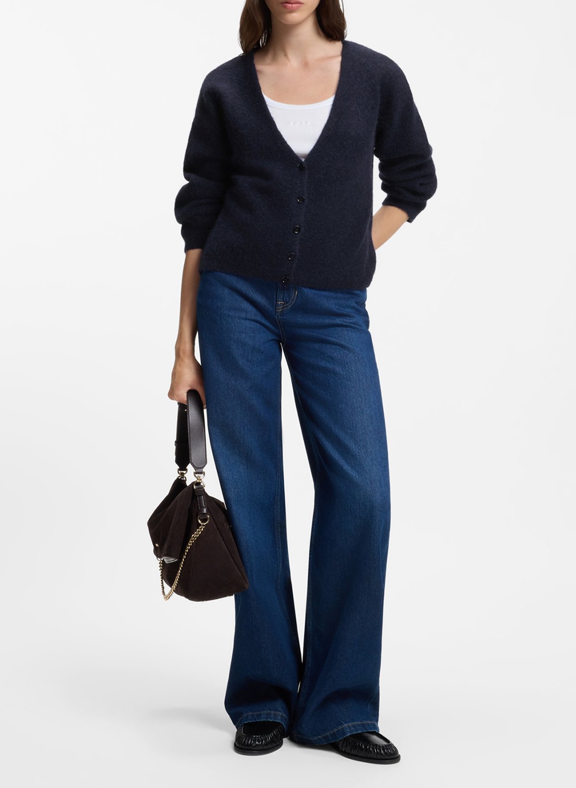 Loose-fit V-neck sweater BOSS Blue