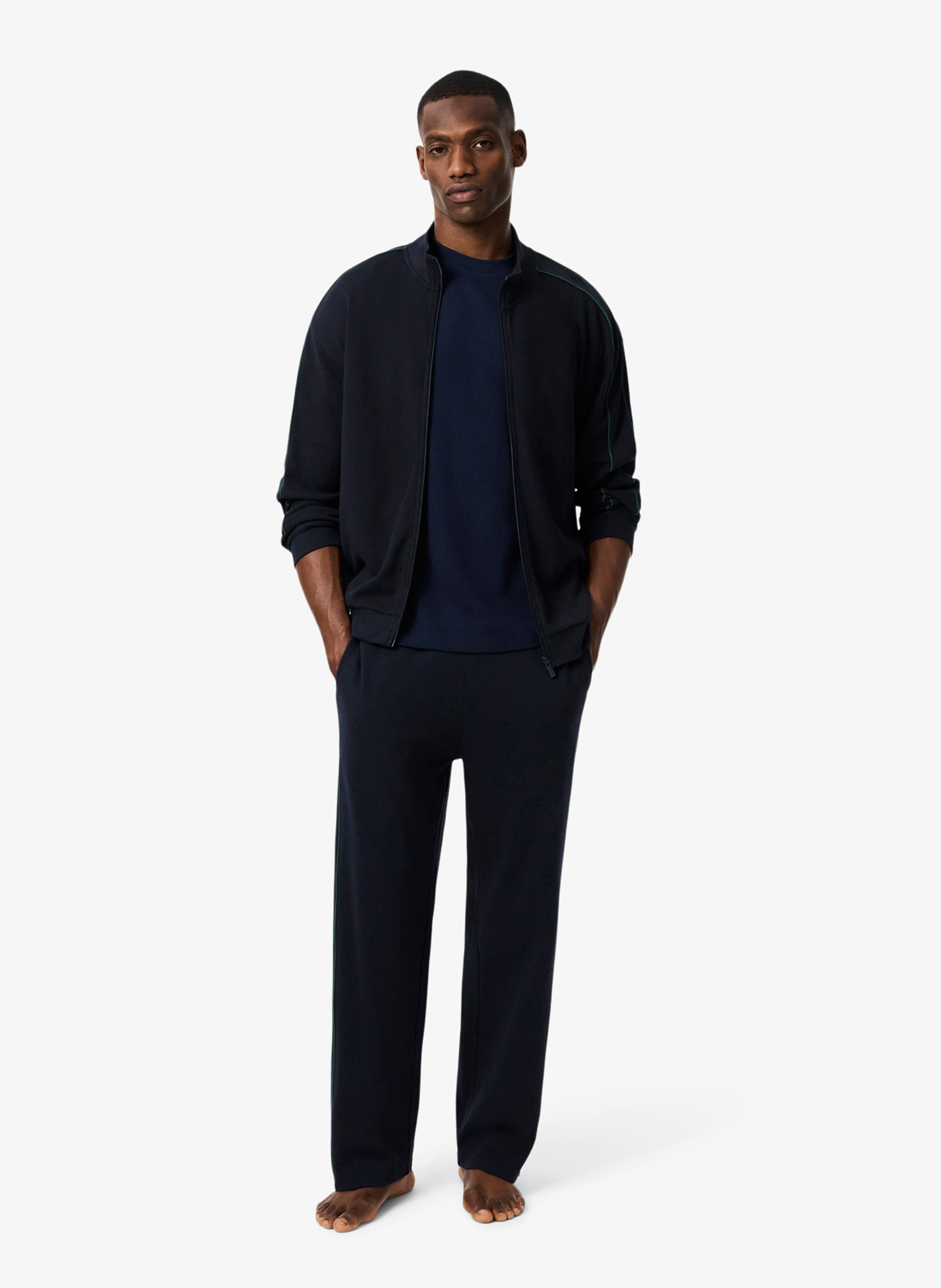 Embossed cotton t-shirt LACOSTE Blue
