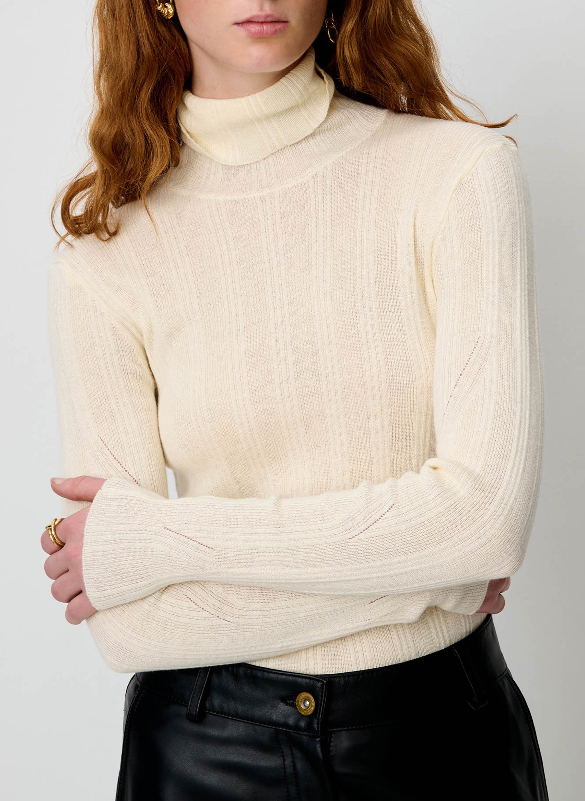 Fitted turtleneck sweater in blended cotton SESSUN