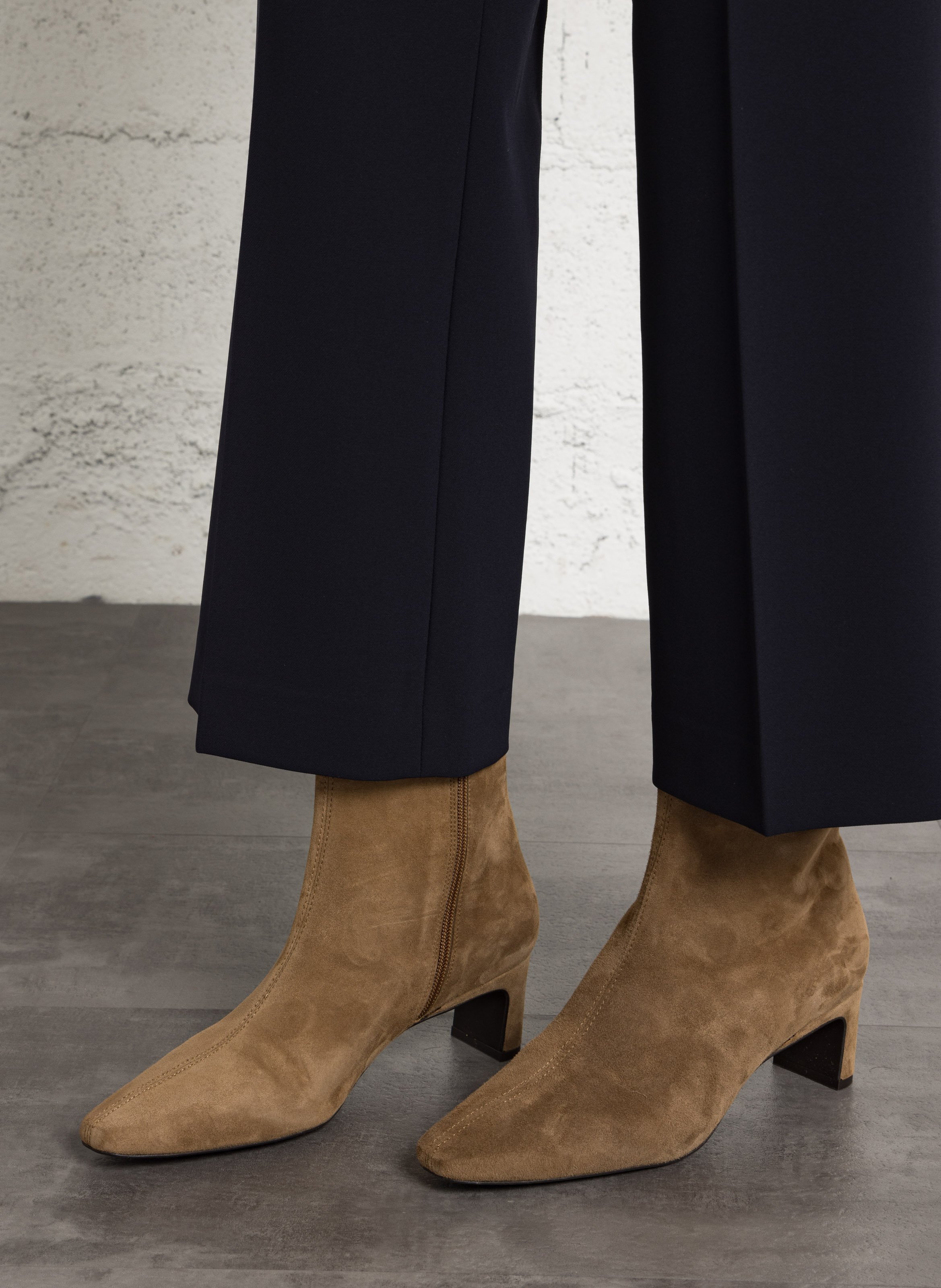 Suede leather ankle boots BOCAGE Beige