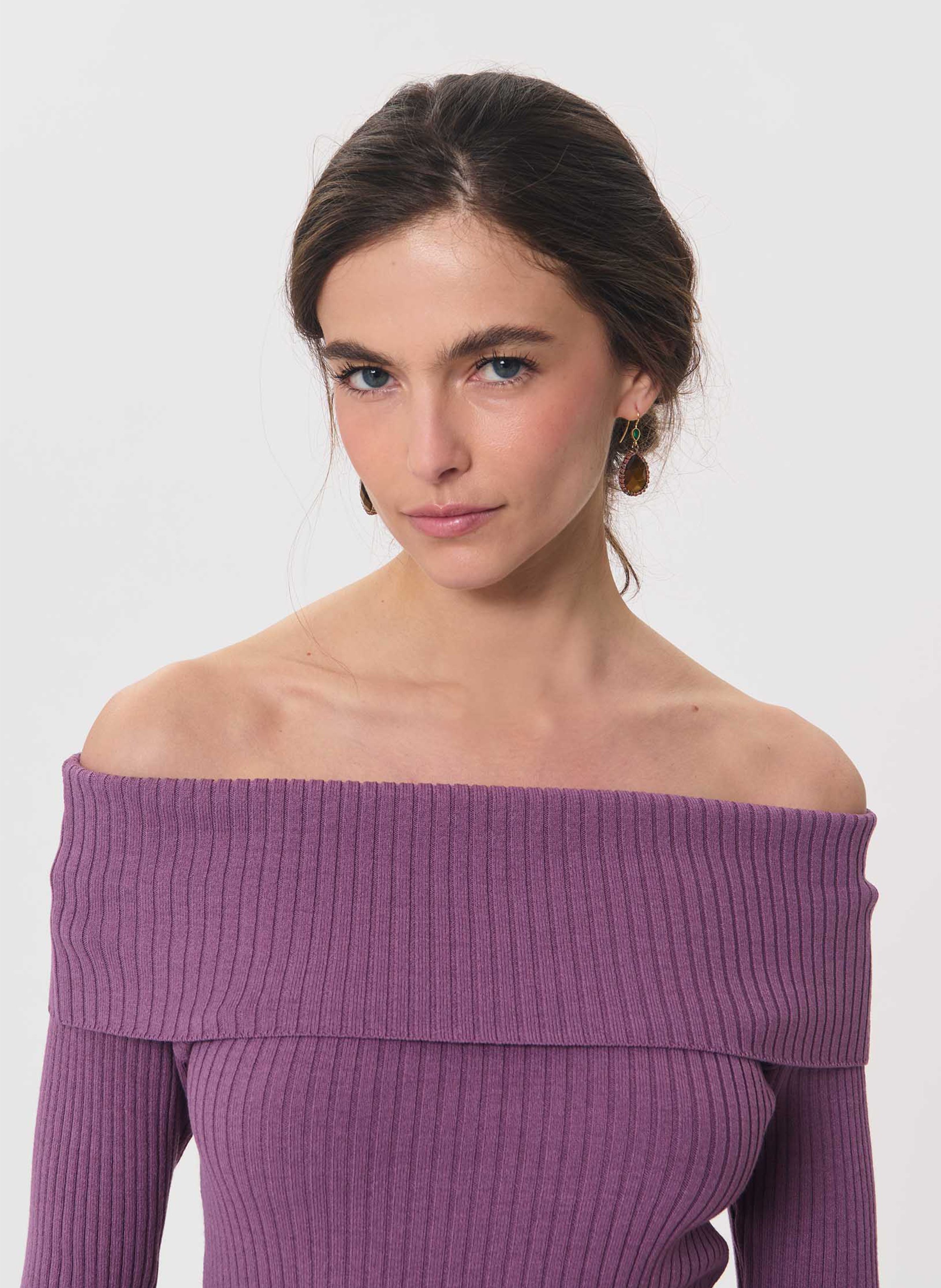 Straight fit, Bardot neckline TARA JARMON Purple
