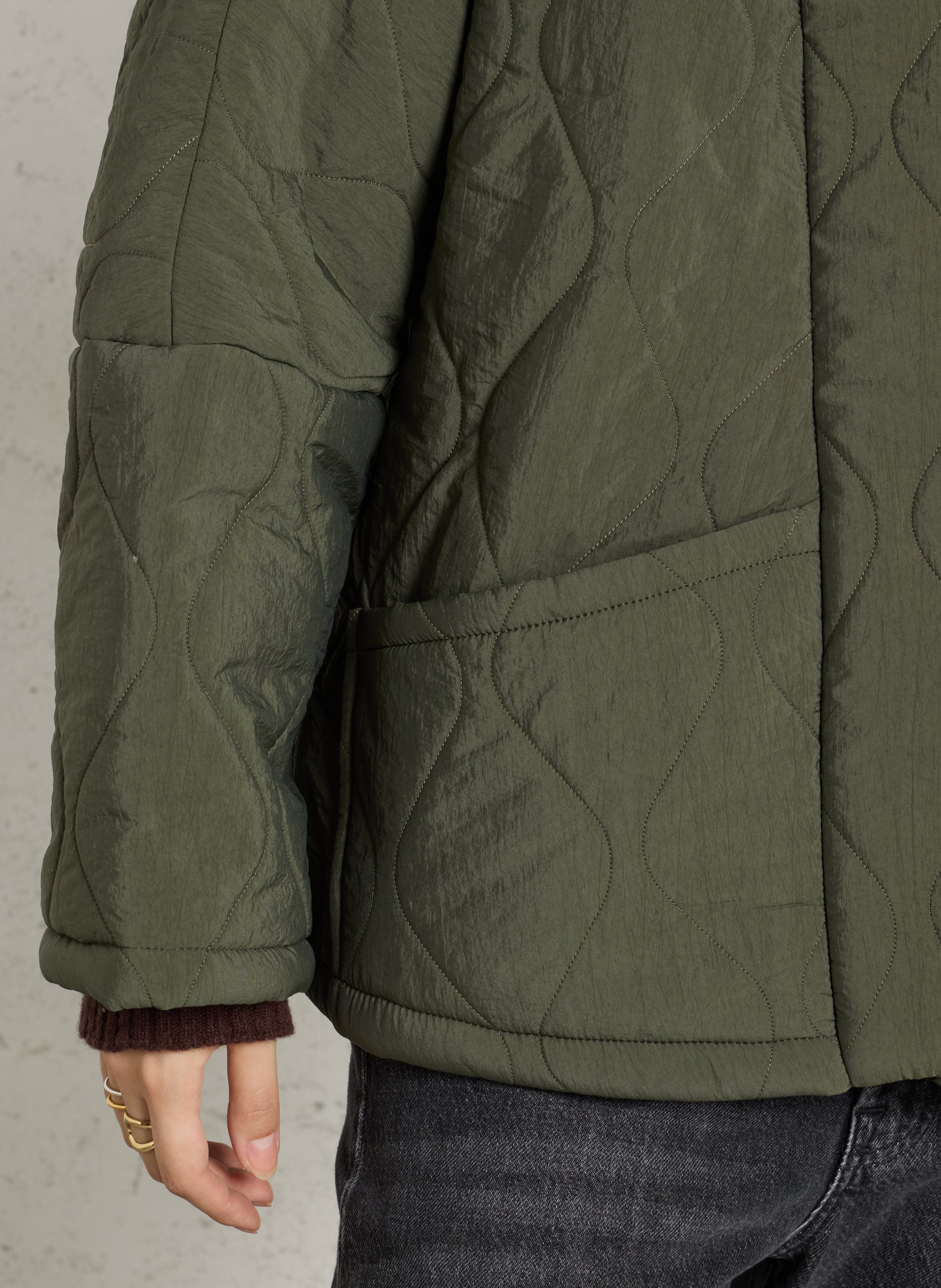 Oversized quilted jacket AOKYANOS Khaki