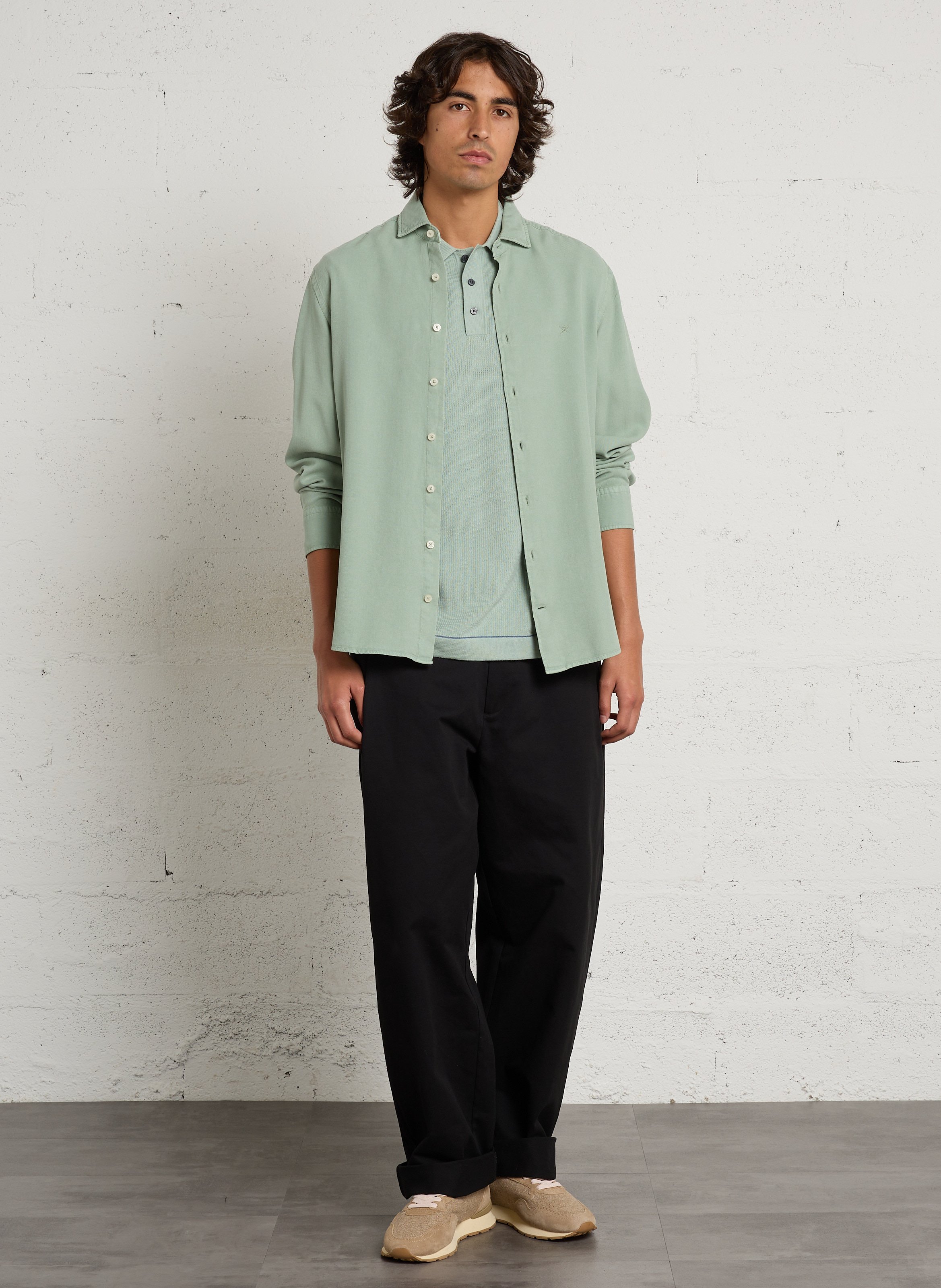 Polo droit en coton épais HACKETT Vert