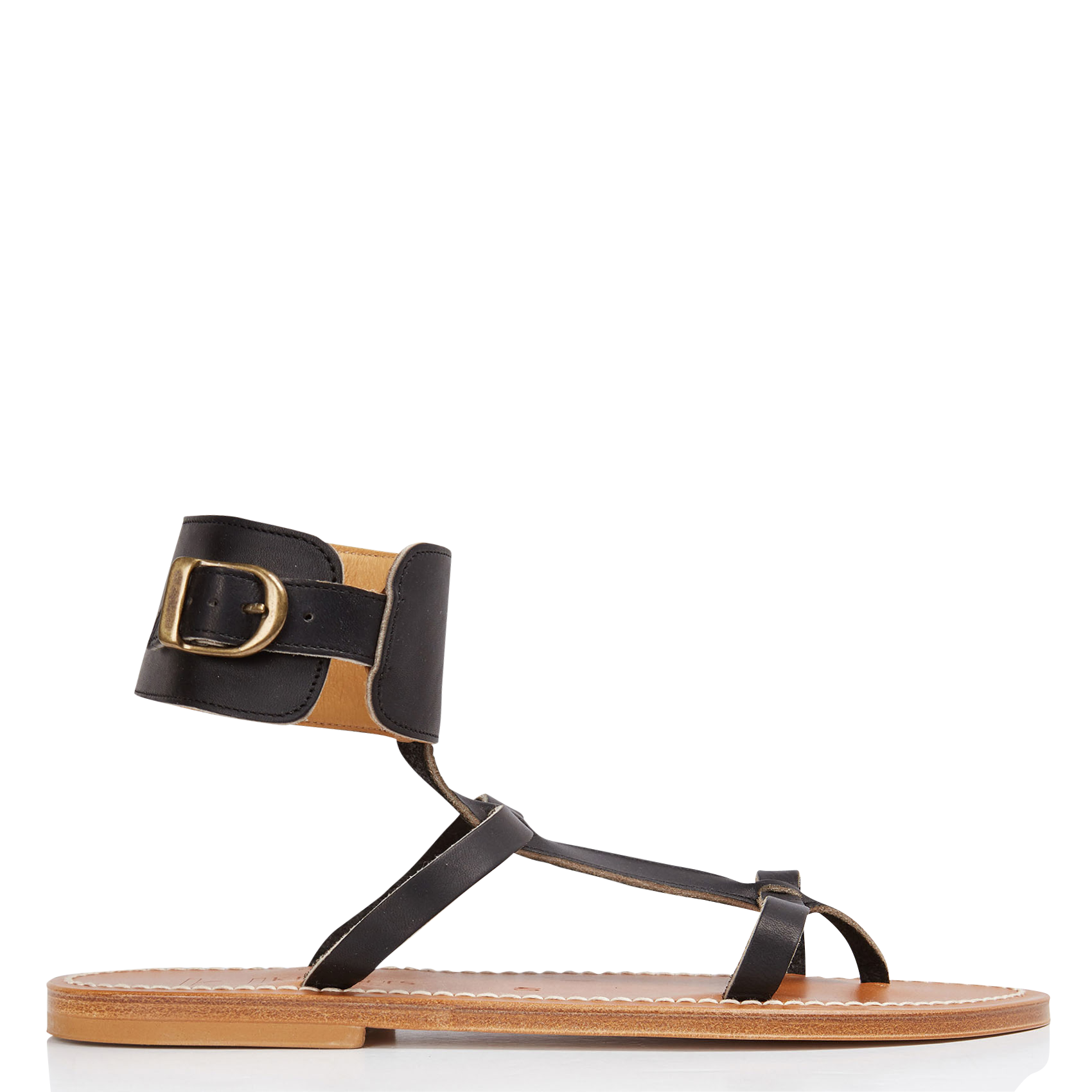 Leather high sandals K JACQUES Black