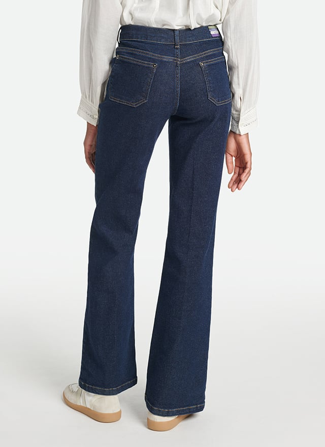 Flared jeans met hoge taille van katoenmix VANESSA BRUNO Blauw