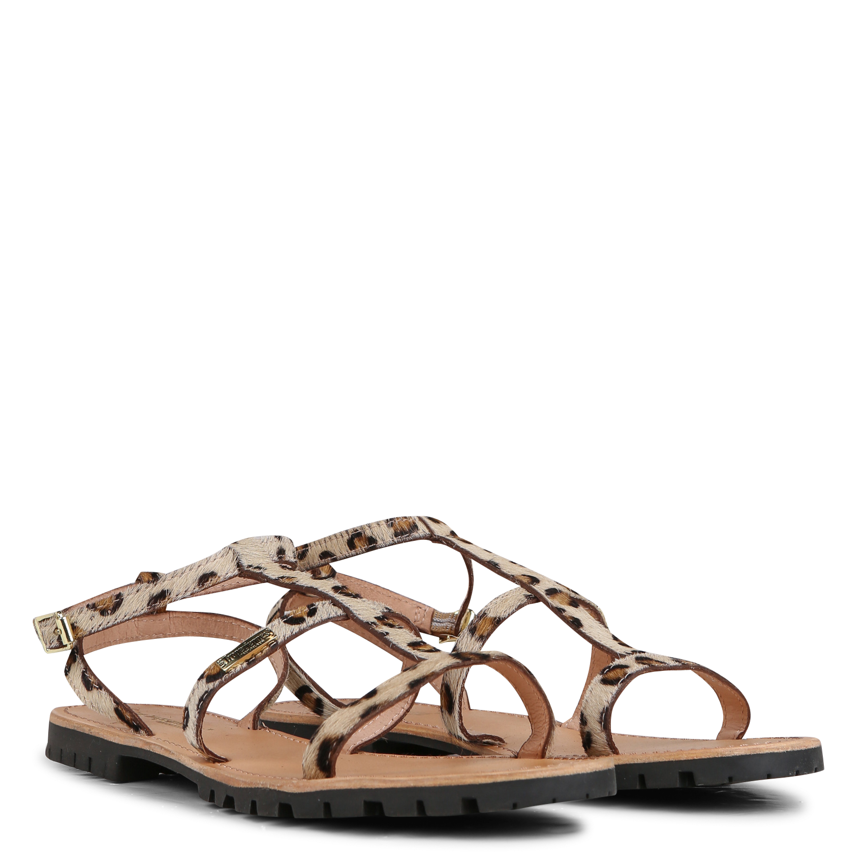 Sandales plates en cuir LES TROPEZIENNES PAR M.BELARBI Marron