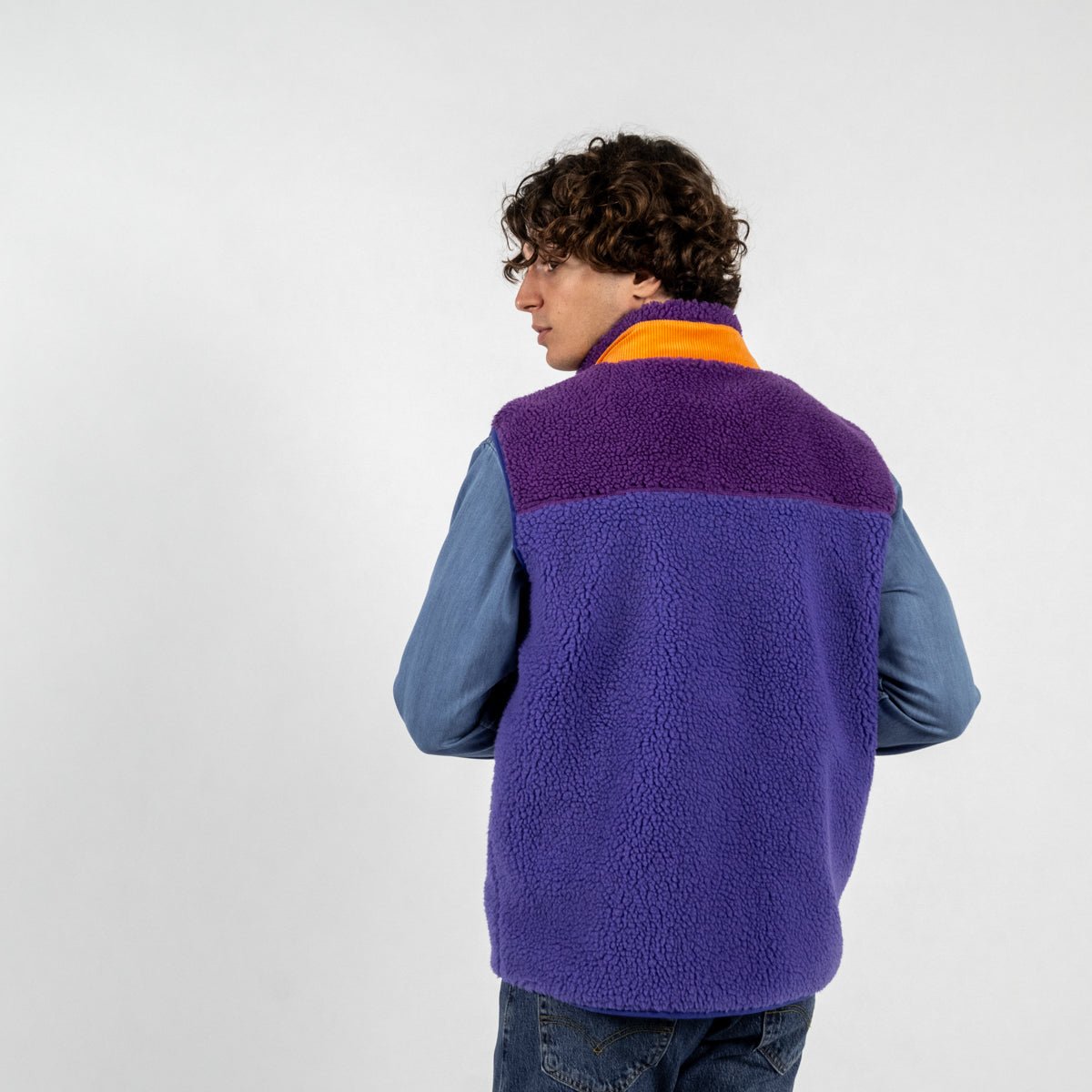 Sleeveless Sherpa Zip-Up Vest BILLYBELT Purple