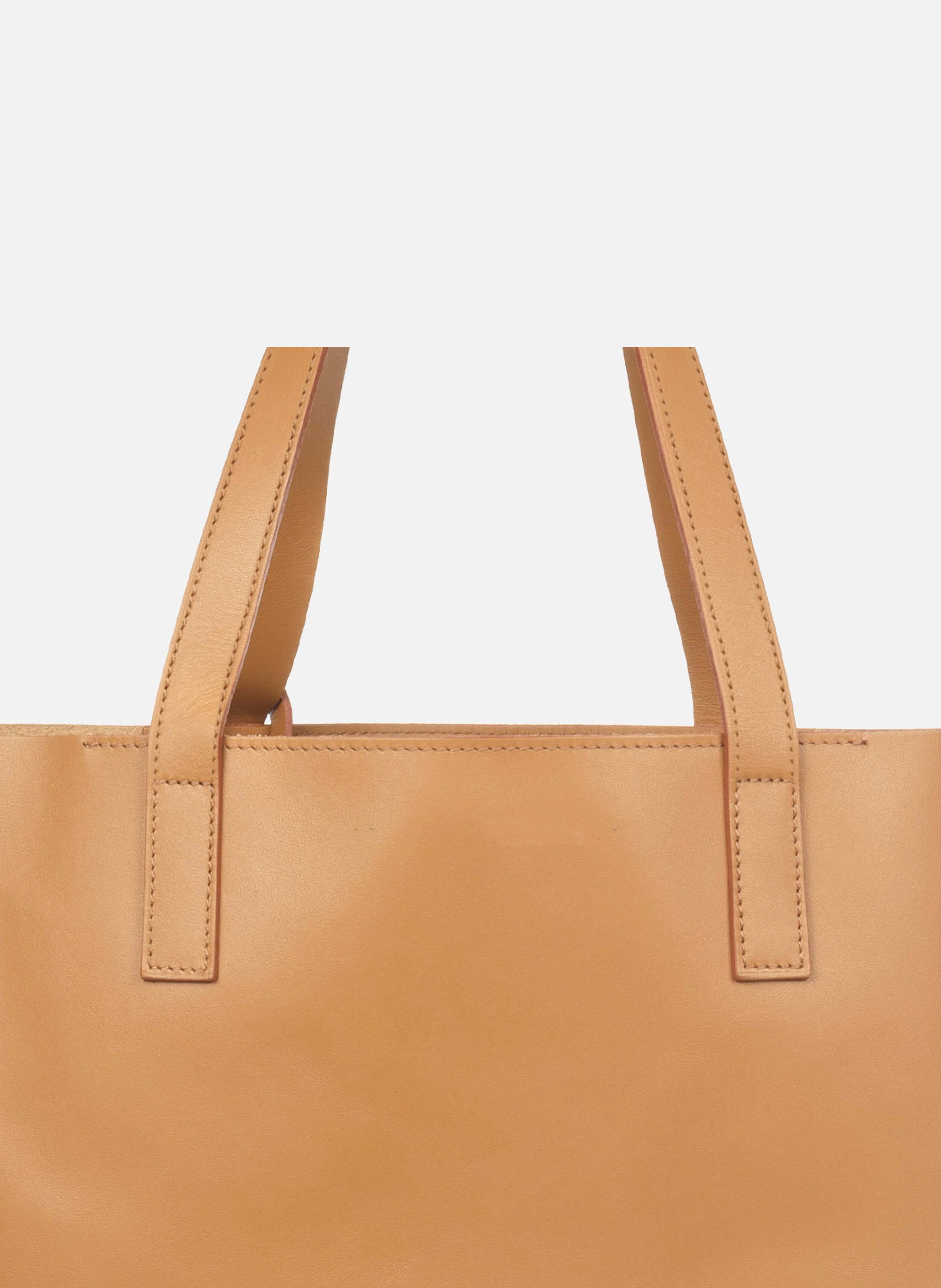 Smooth leather tote bag JULES & JENN Brown
