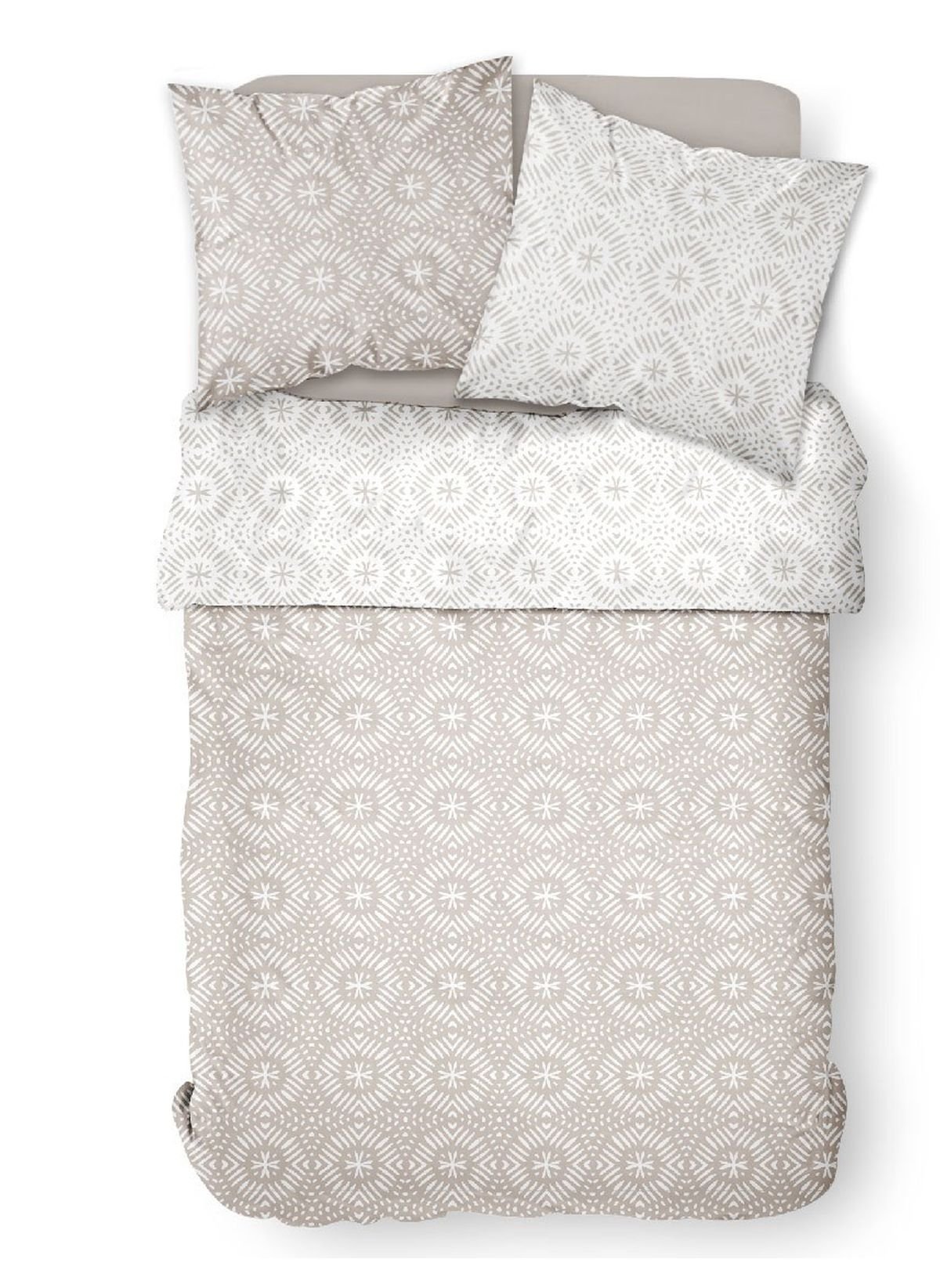 Printed cotton bedding set TODAY LINGE DE MAISON Beige
