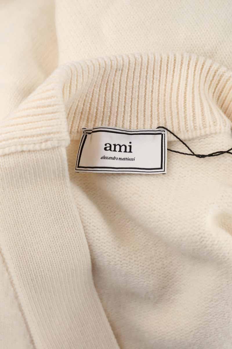 Chip wool cardigan AMI PARIS - Seconde Main Beige