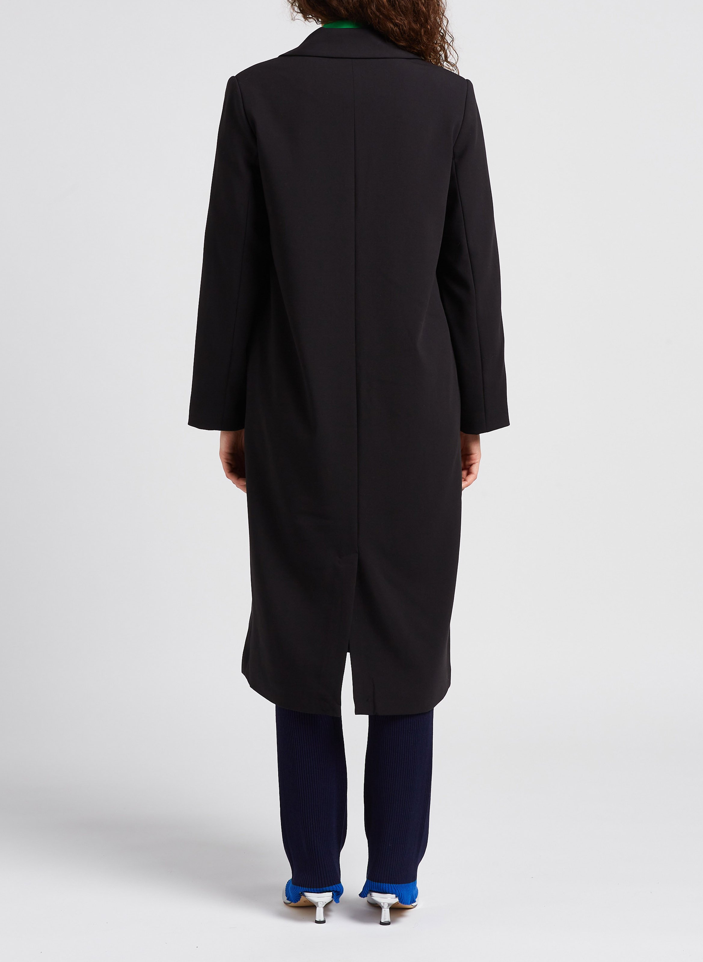 Manteau long col tailleur  OBJECT Noir