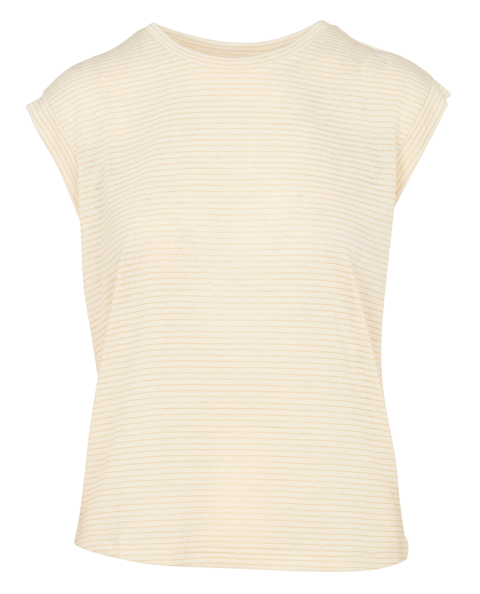Striped straight t-shirt VILA Beige