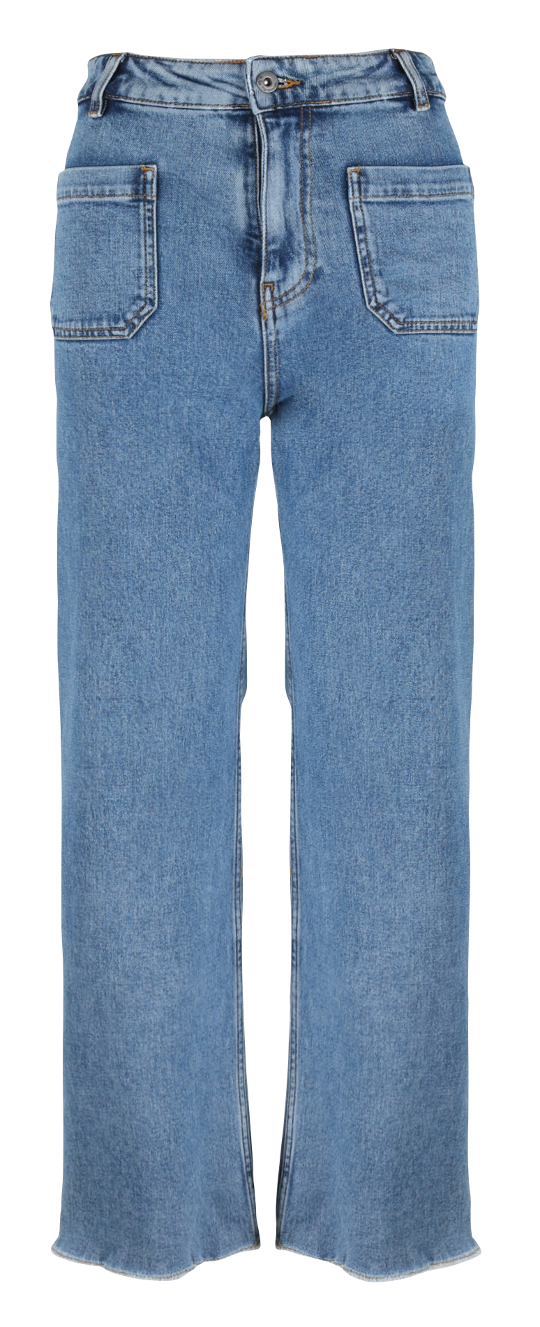 Straight high-rise organic cotton-blend jeans  Light bleach
