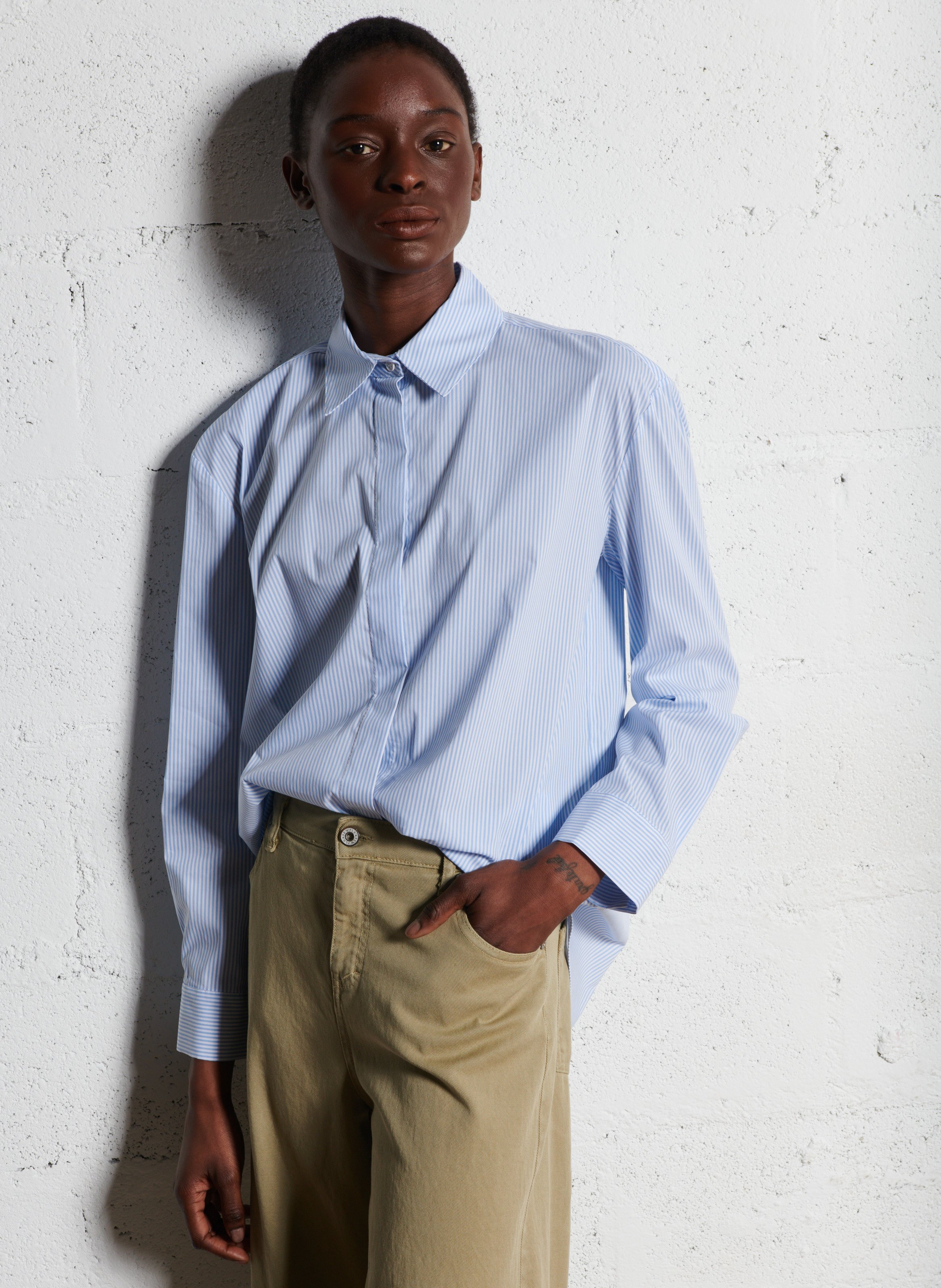 Gestreept overhemd PLEASE Wit