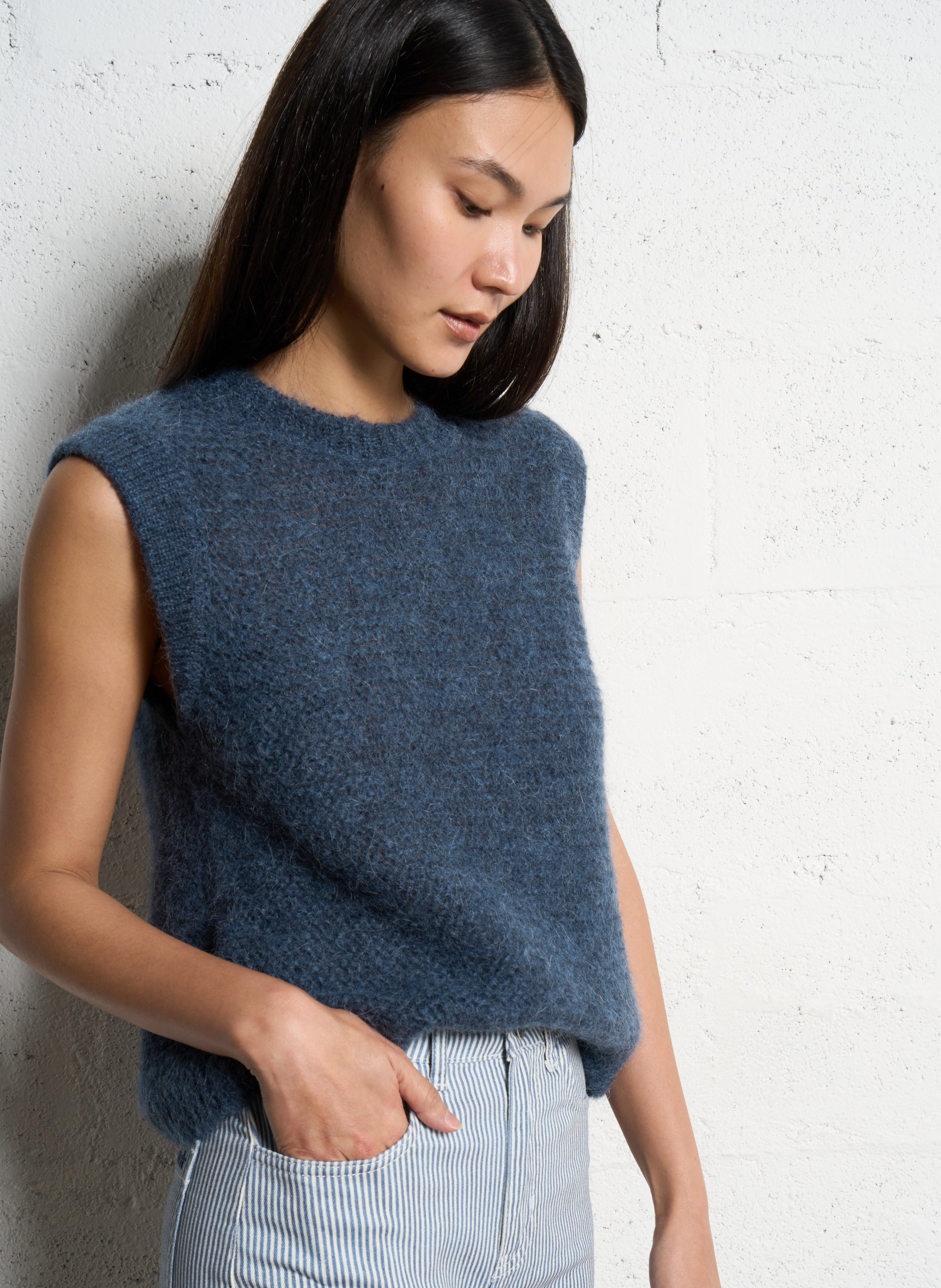 Pull Femme Sud Express - Imprimé Léopard, Col V, Taille M (38) - Bleu - Occasion En Très Bon état (TBE)