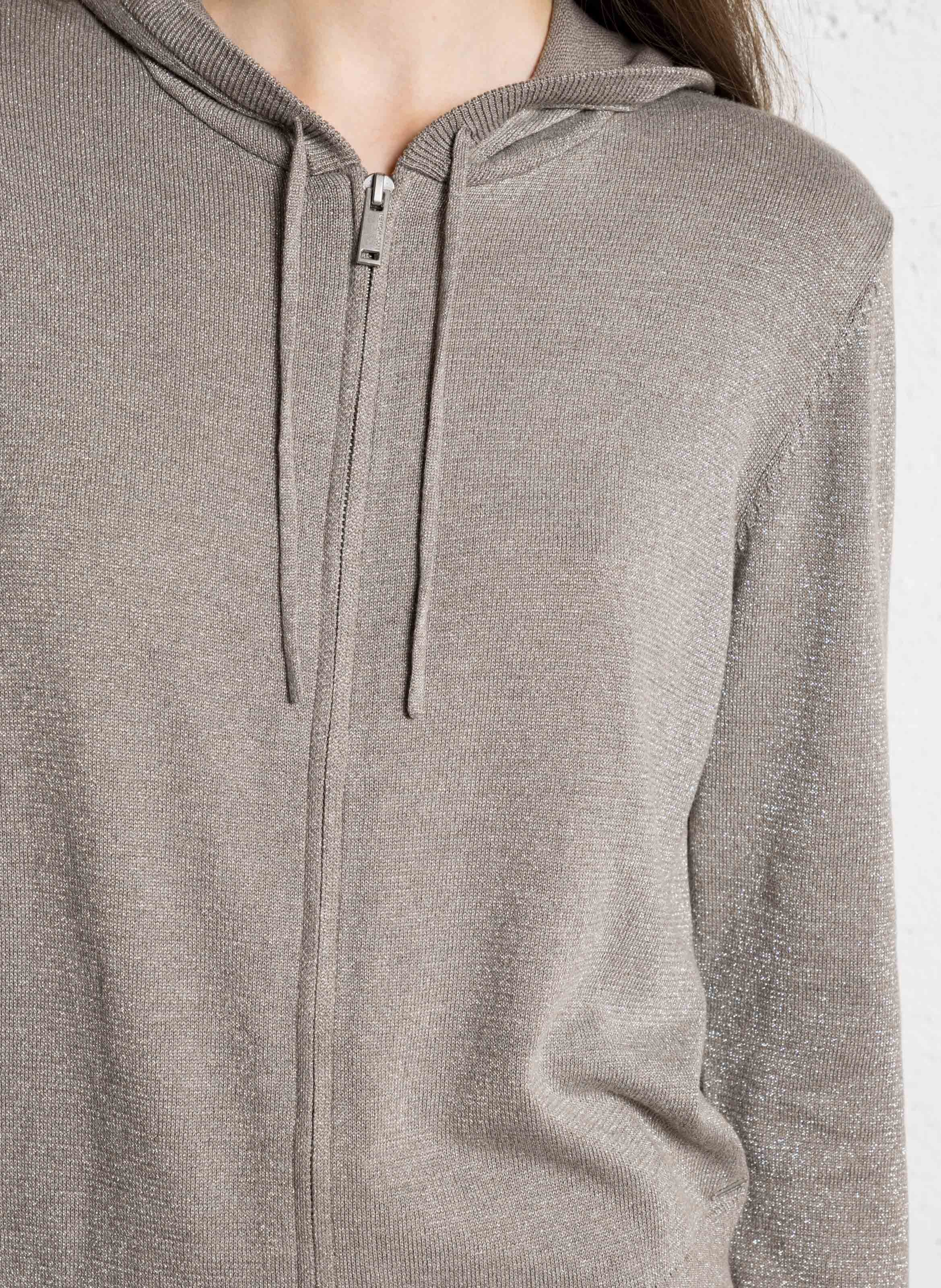 Zipped hooded cardigan IKKS Beige