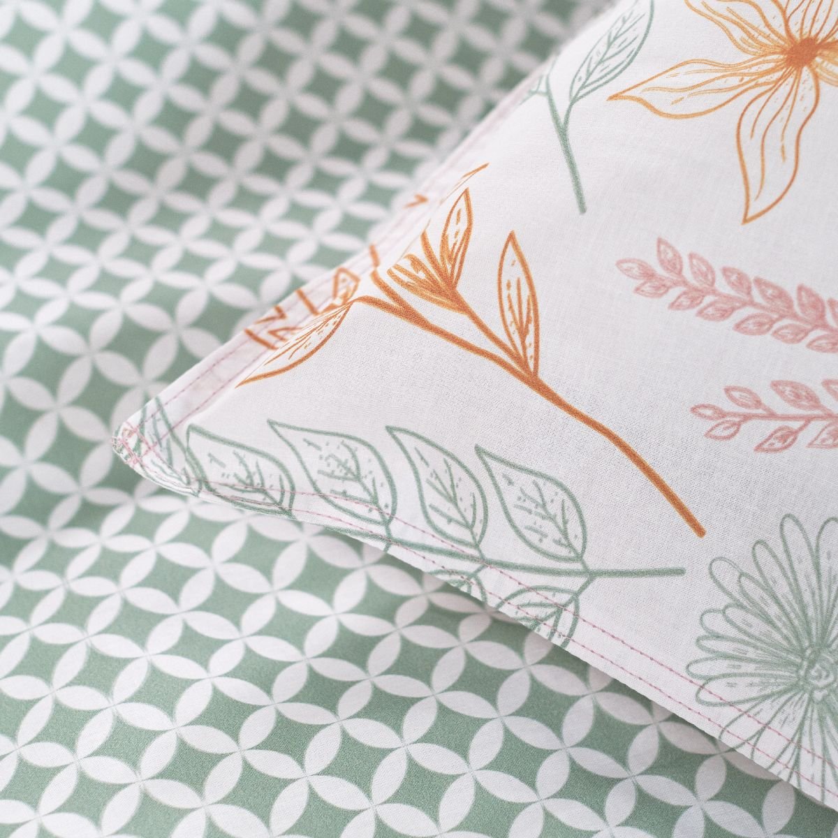 Printed cotton bed set TODAY LINGE DE MAISON White