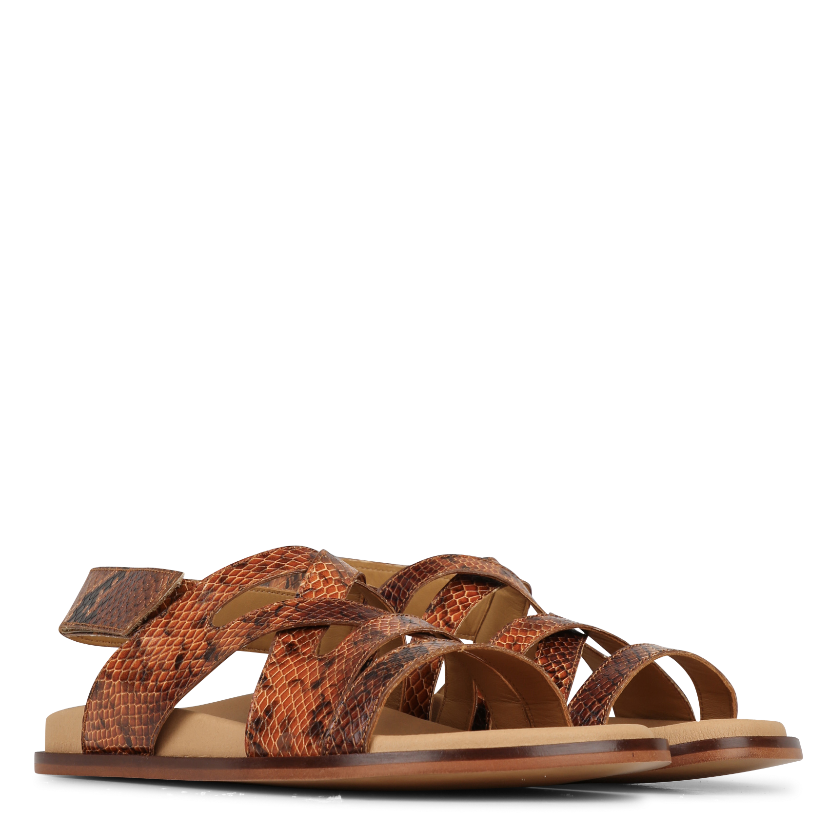 Sandales plates en cuir imprimé KOSMA MENORCA Multicolore