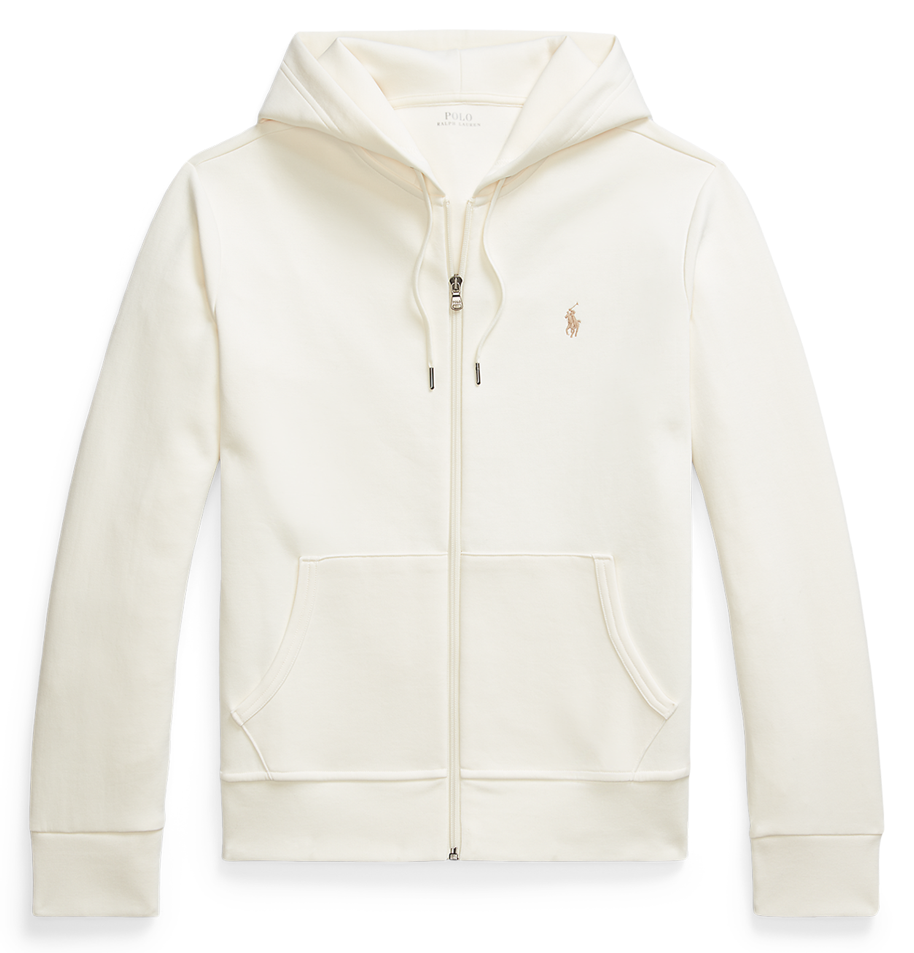 Zip-up soft cotton hoodie POLO RALPH LAUREN Beige