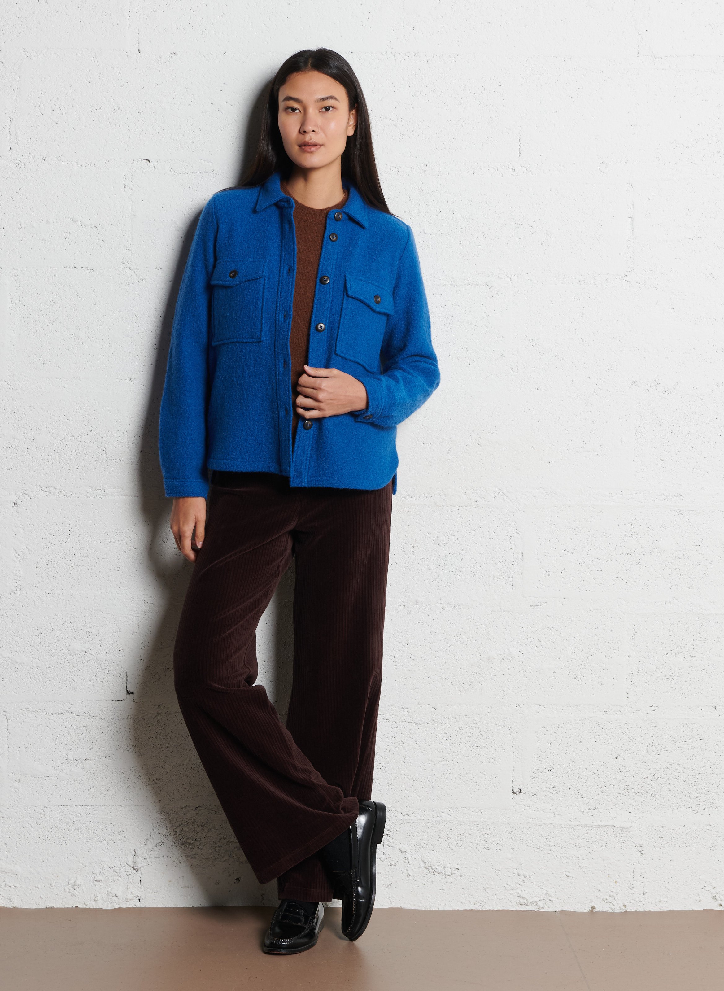 Veste droite en laine NICE THINGS Bleu