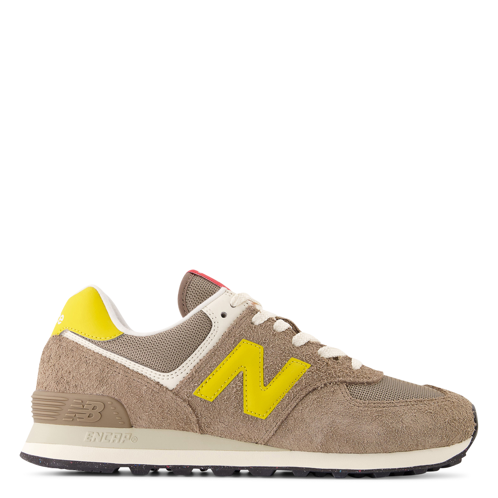 Low-top leather mix sneakers NEW BALANCE Brown