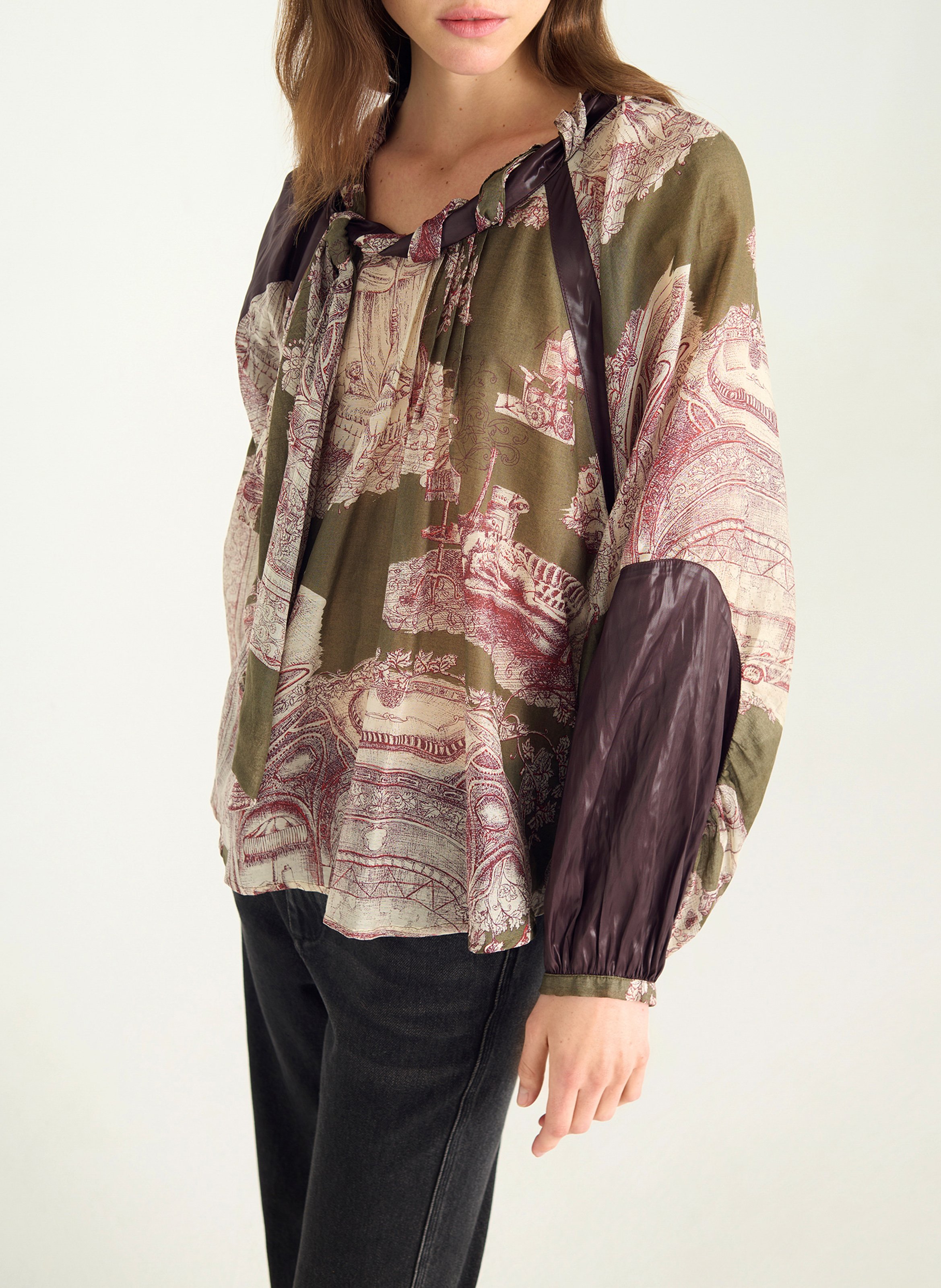 Blouse oversize en coton mélangé imprimé COTELAC