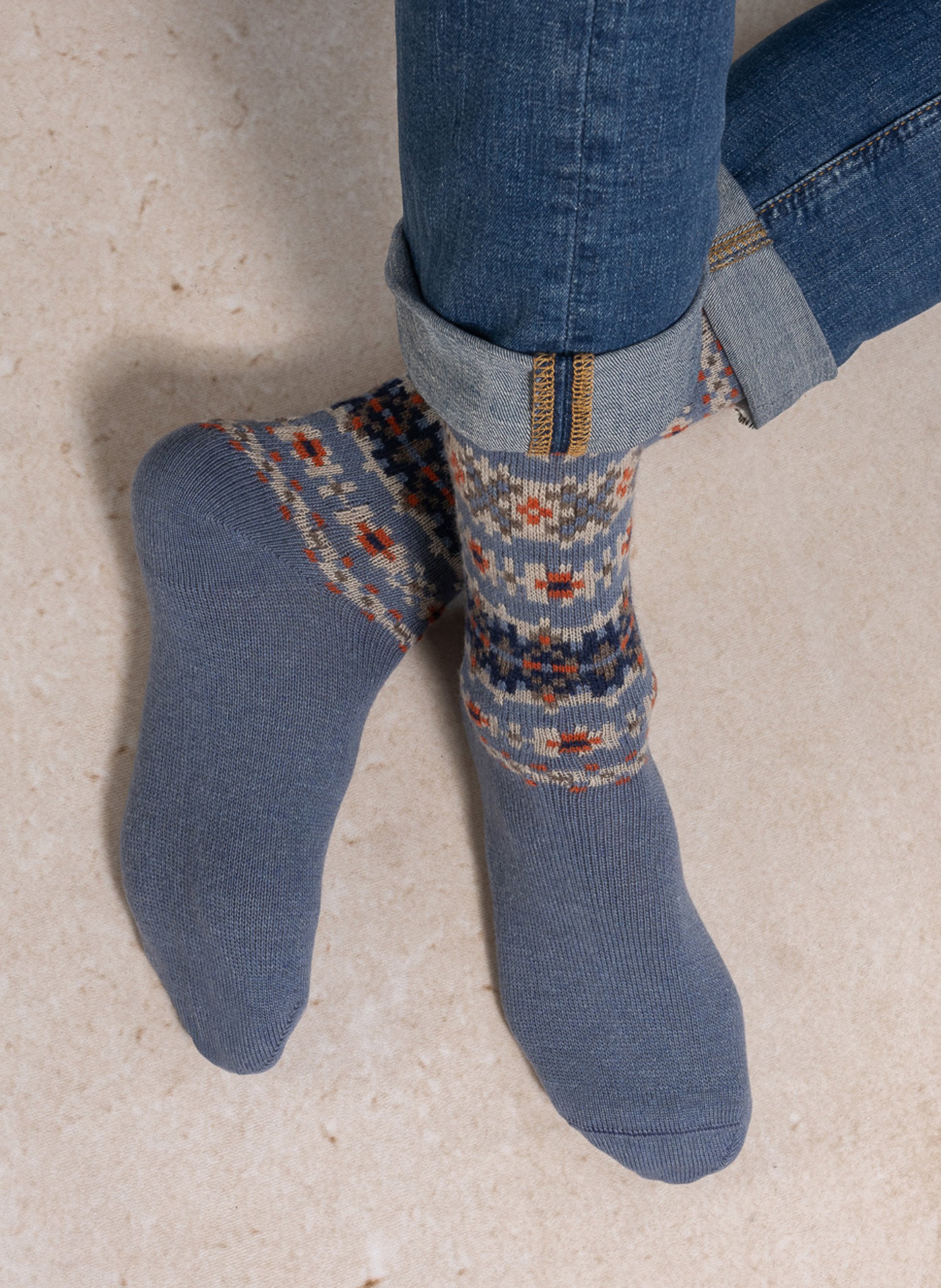 Mid-calf printed socks BLEUFORET Blue