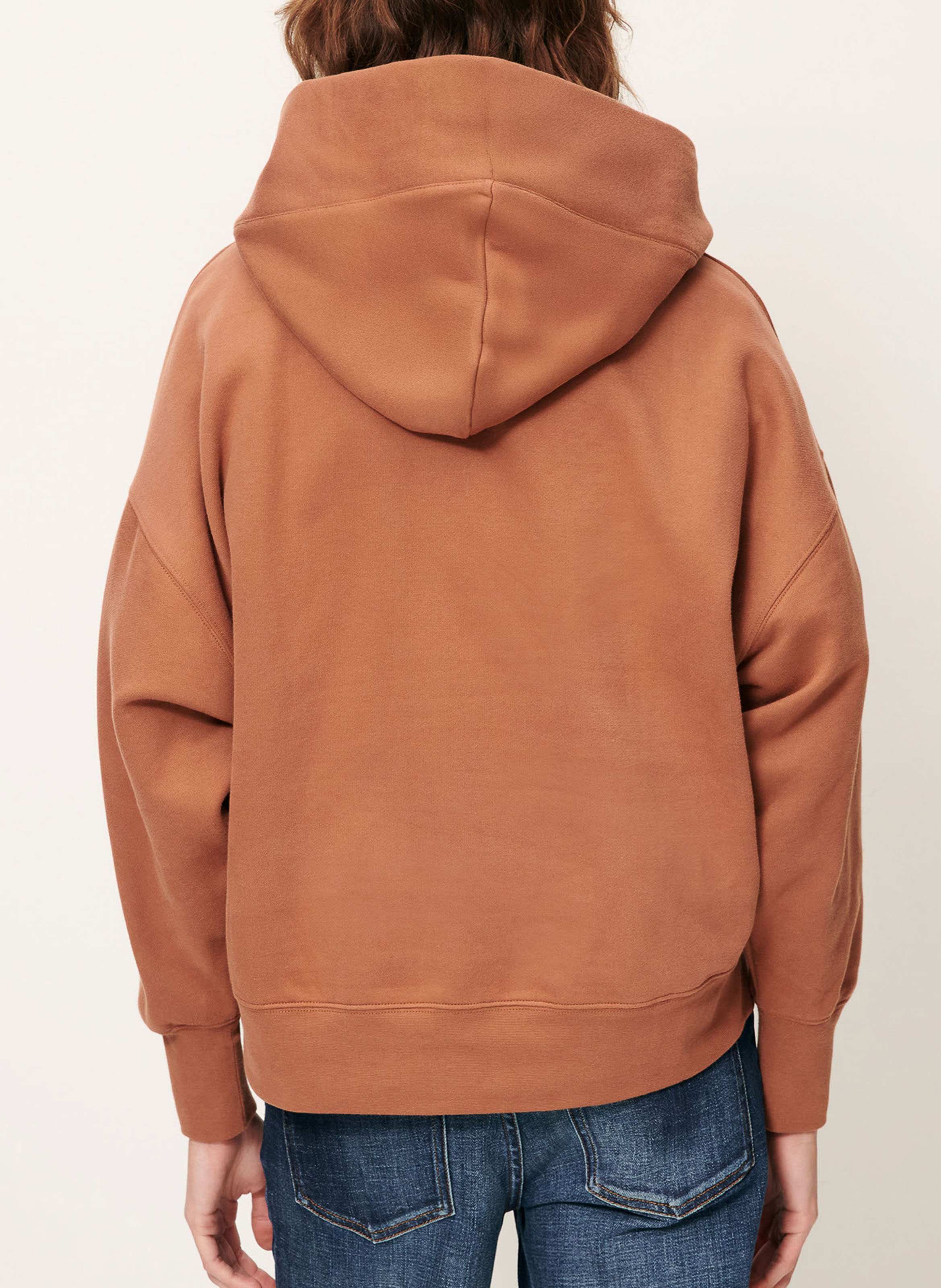 Sweat oversize à capuche en coton SESSUN Marron