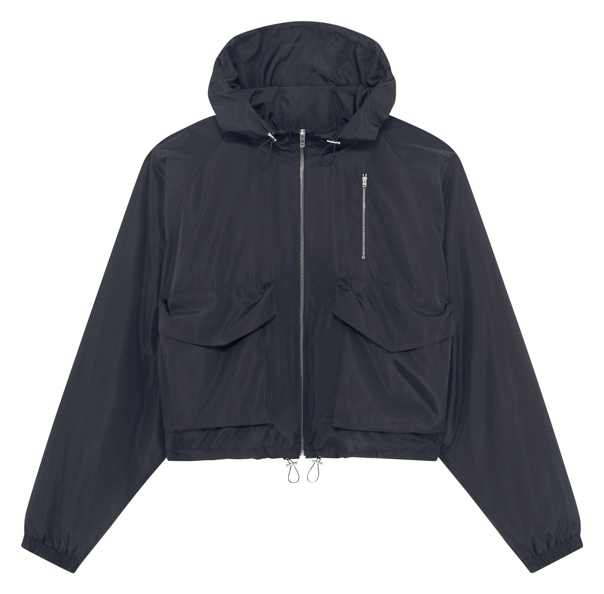 Straight windcheater with hood IRO Black