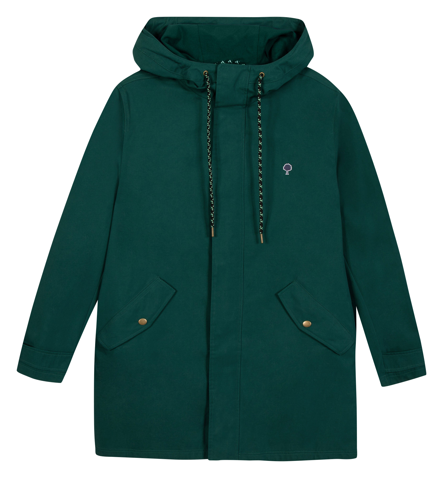 Round neck waterproof in blended cotton FAGUO Green