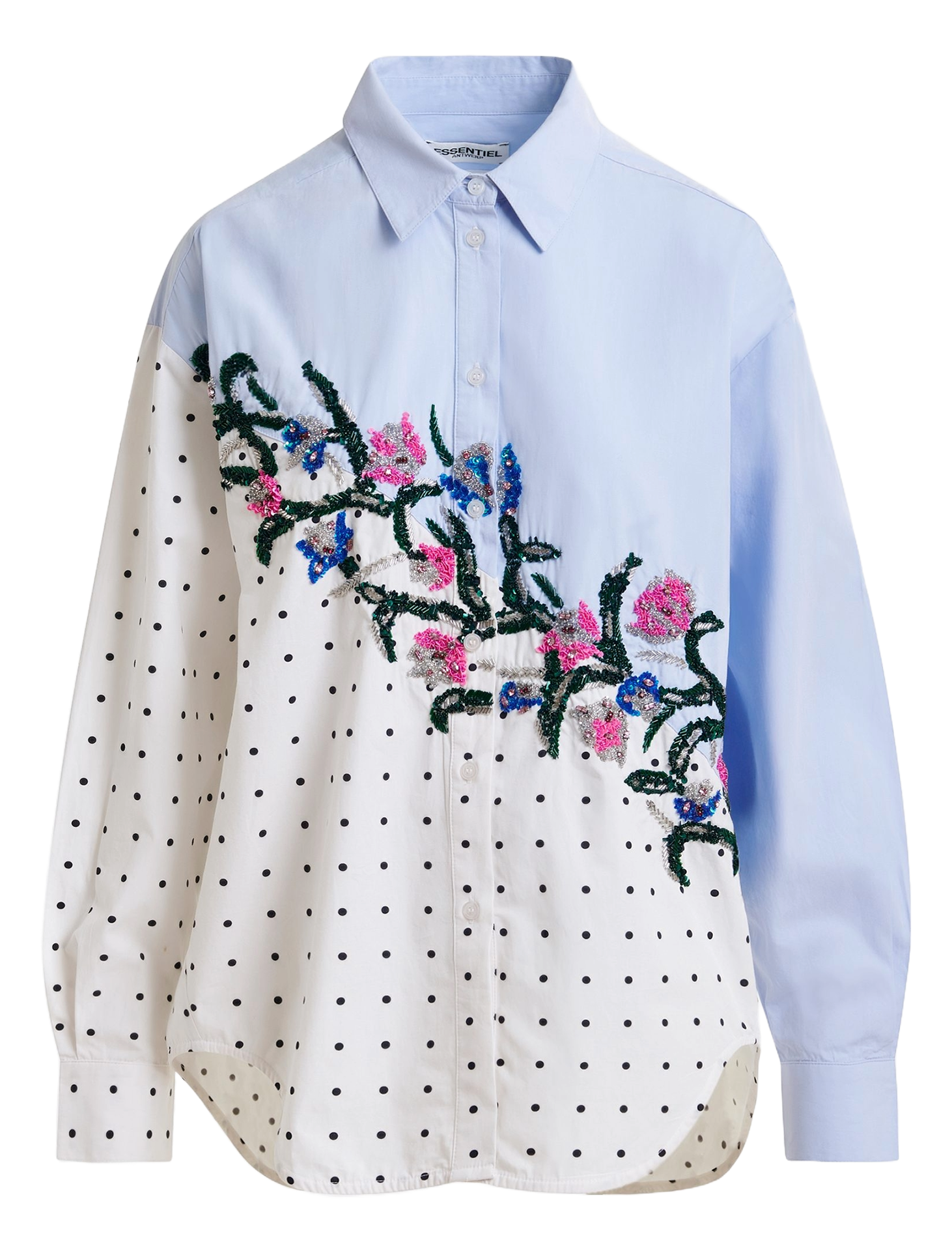 Chemise oversize fantaisie en coton ESSENTIEL ANTWERP Bleu