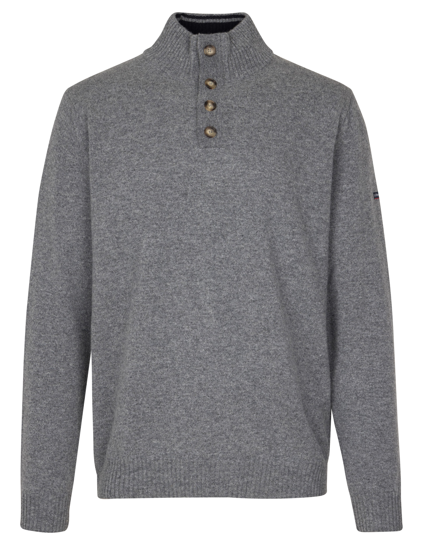 Gerader Pullover mit Stehkragen aus Wolle ARMOR LUX Grau